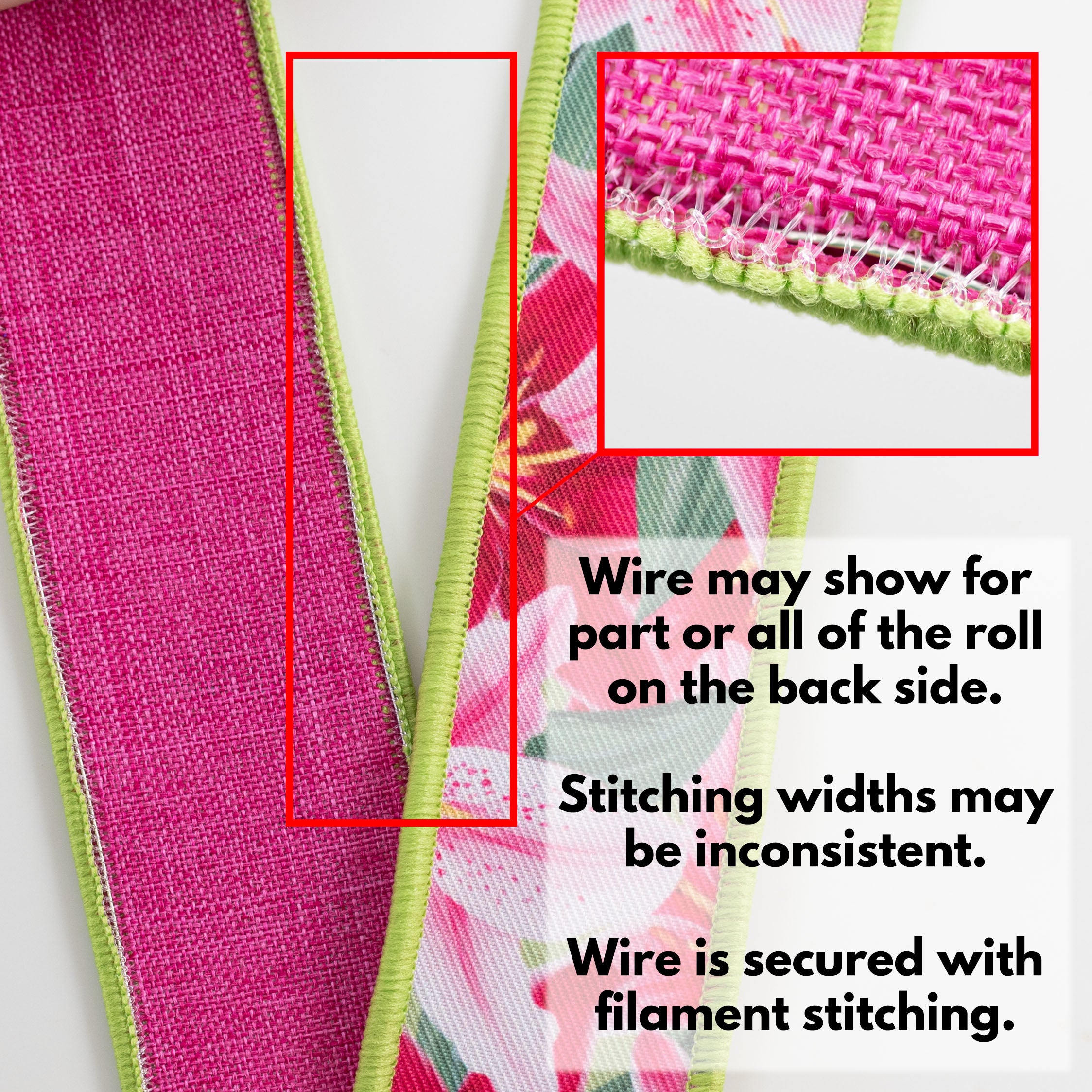 1.5 Inch Double Sided Fused Pink Lilies Ribbon - 10 Yards Bulk Roll for Gift Wrapping, Floral Arrangements, Wedding Decorations and DIY Crafts
