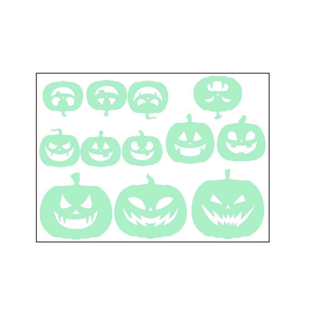 Bestoyard Halloween Glow in the Dark Stickers - 1 Sheet Fluorescent Wall Decals for Halloween Party Decor, Pumpkin Cartoon Design - Perfect for Home, Classroom & Office Halloween Decorations