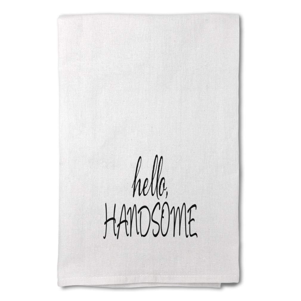 Custom Printed Flour Kitchen Towels for Men - Hello Handsome B Design - Absorbent Dish Towels & Decor for Modern Kitchens - Perfect for Cooking, Baking and Home Decor