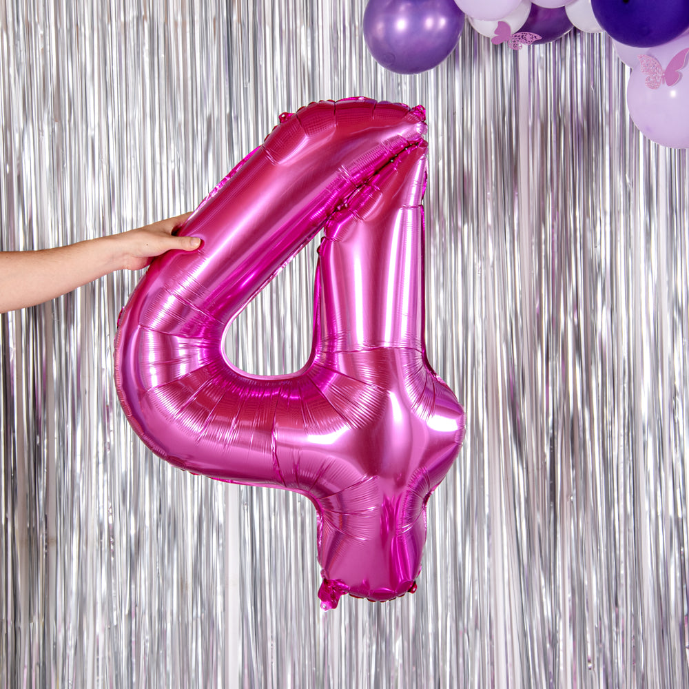 Balloonify Pink Mylar Number 4 Balloon - 40 Inch Large Foil Birthday Decoration - 1 Count Box - Perfect for Birthday Parties, Baby Showers & Anniversary Celebrations