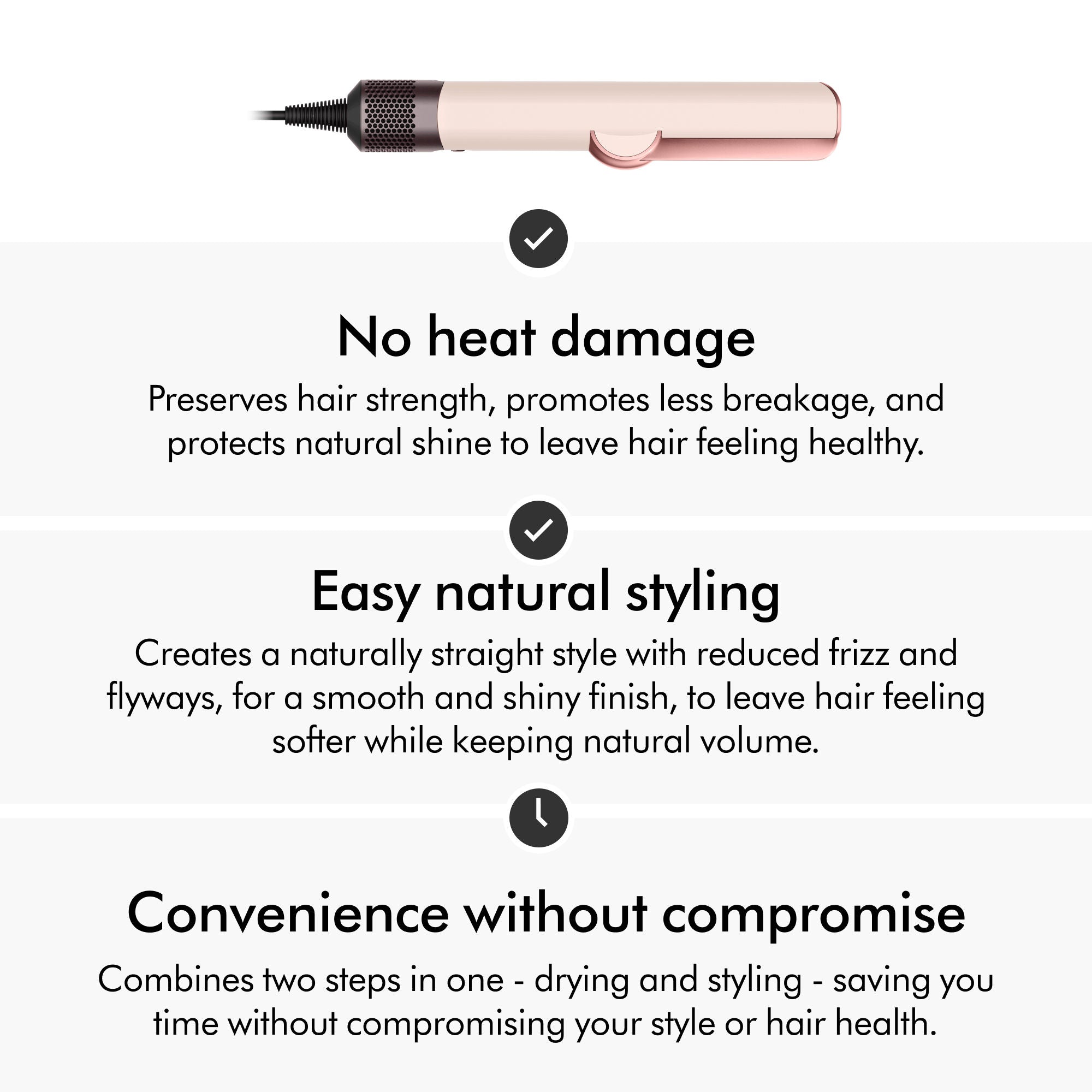 Professional Airstrait Hair Straightener - Ionic Ceramic Flat Iron for Frizz-Free Smoothing - Perfect for Home & Salon Styling