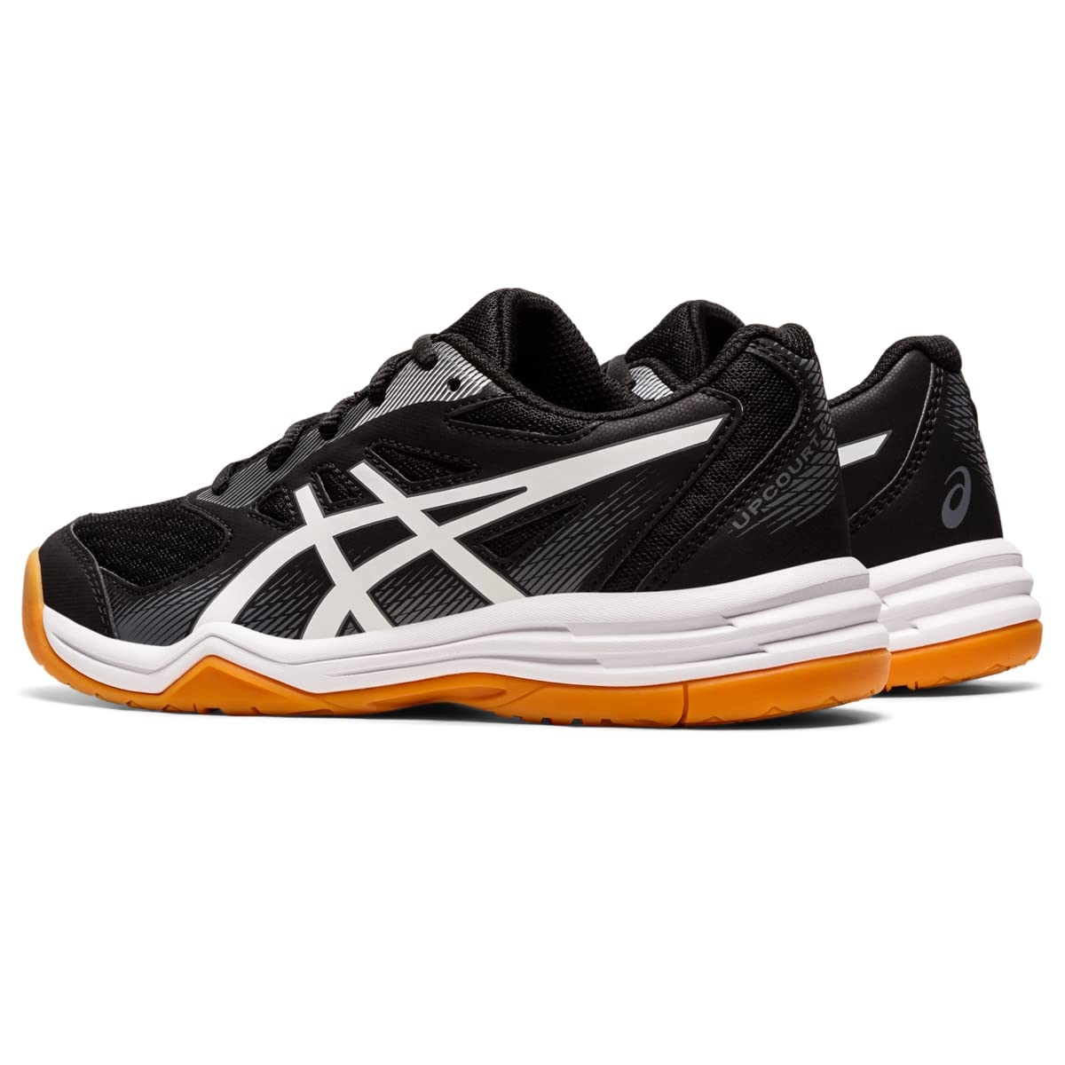 ASICS Upcourt 5 GS Kids Tennis Shoes - Black/White - Size 2 Little Kid - Lightweight & Durable for School, Sports & Daily Wear
