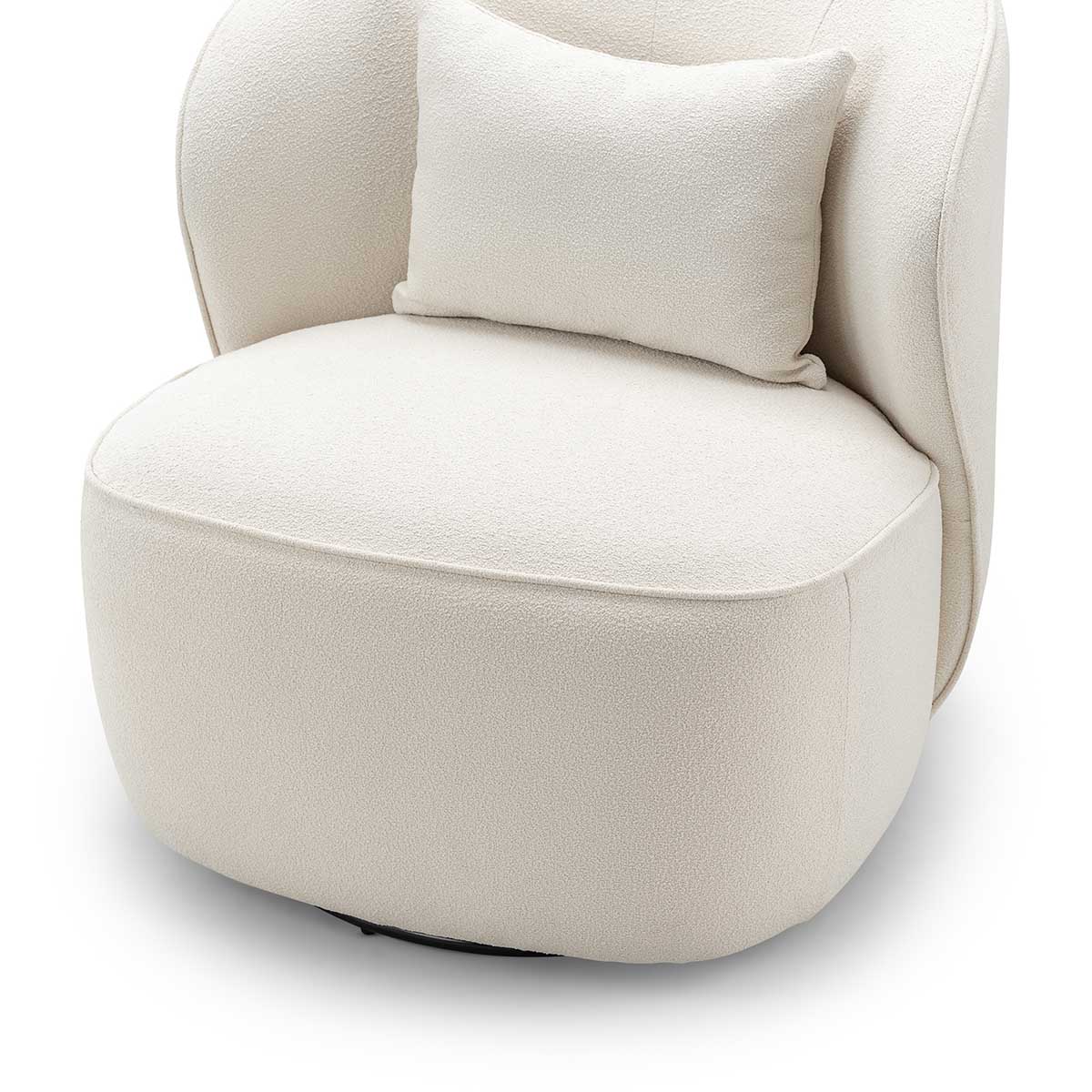 Atlas Boucle Swivel Lounge Chair - Modern Velvet Accent Chair for Living Room, Bedroom & Office - Comfortable Upholstered Armchair with 360° Rotation - Perfect for Reading, Relaxing & Home Decor