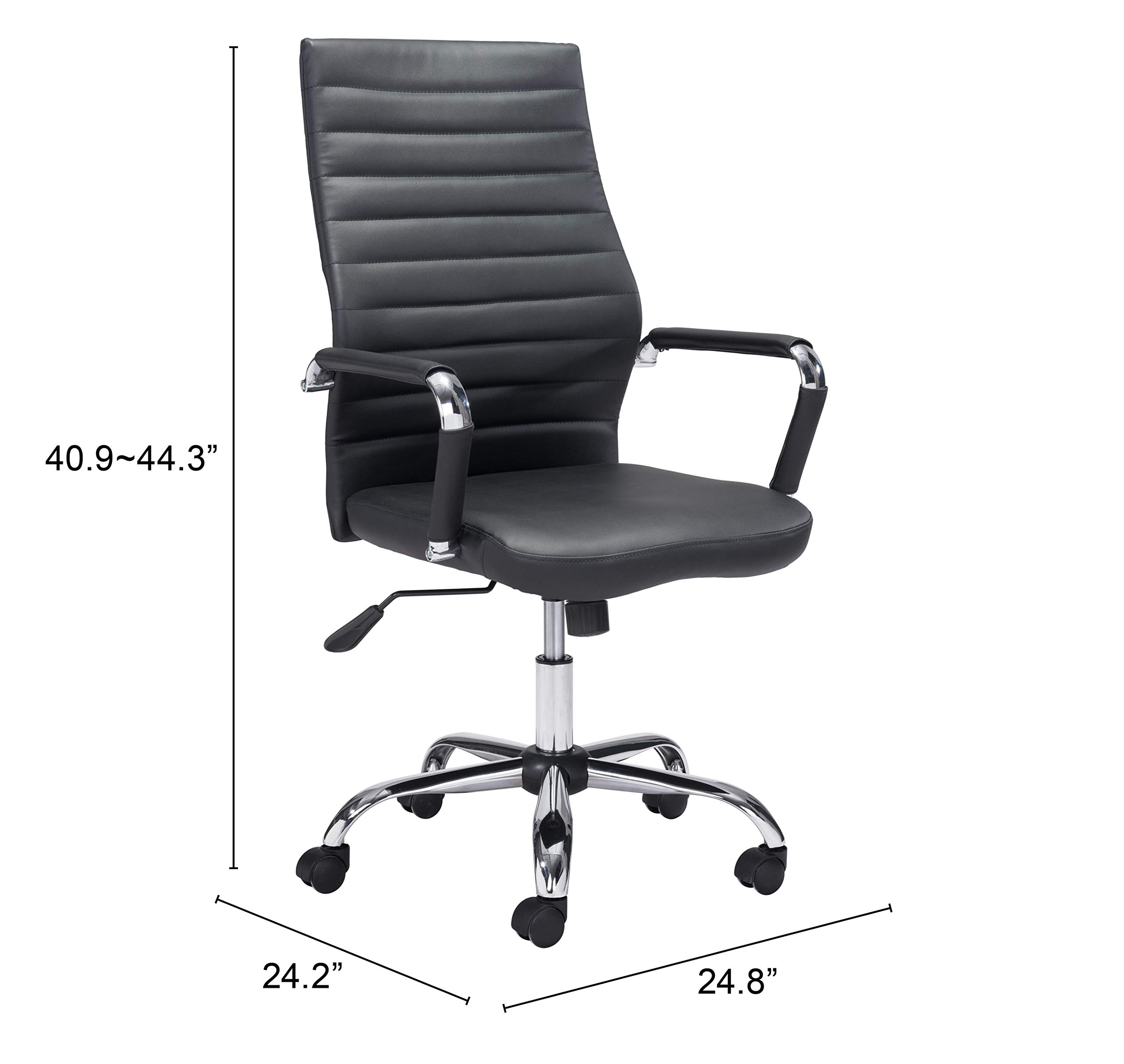 Zuo Primero Ergonomic Office Chair - Adjustable Height, Lumbar Support, Swivel & Rolling - Black Mesh Computer Desk Chair for Home & Office Workspace