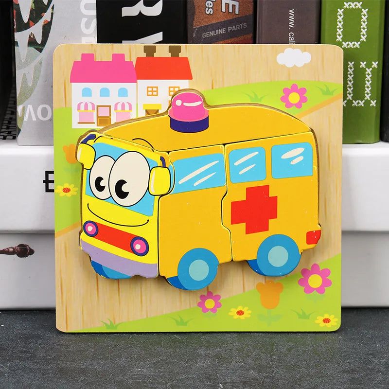 3D Wooden Animal Puzzles for Toddlers - Educational Learning Toys for Kids - Perfect for Early Childhood Development & Montessori Playtime
