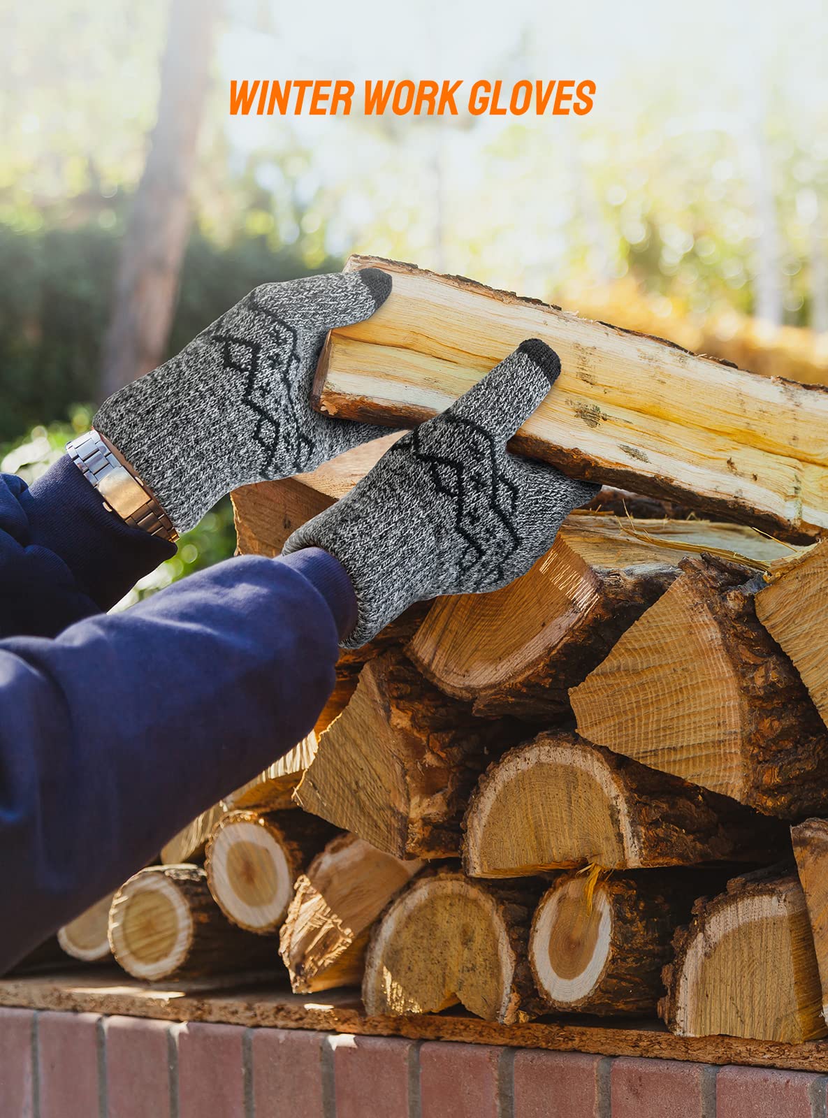 Trendoux Thermal Winter Gloves for Women & Men - Thick Knit Touchscreen Running Gloves (-20°F Cold Weather) - Perfect for Skiing, Hiking, and Outdoor Activities