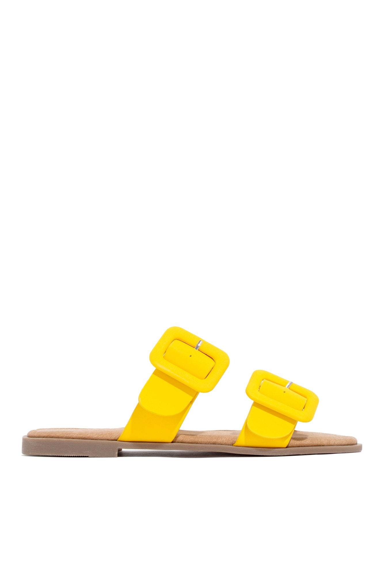 Lydia Double Buckle Women's Sandals - Comfortable Yellow Summer Casual Shoes for Beach, Walking & Outdoor Activities