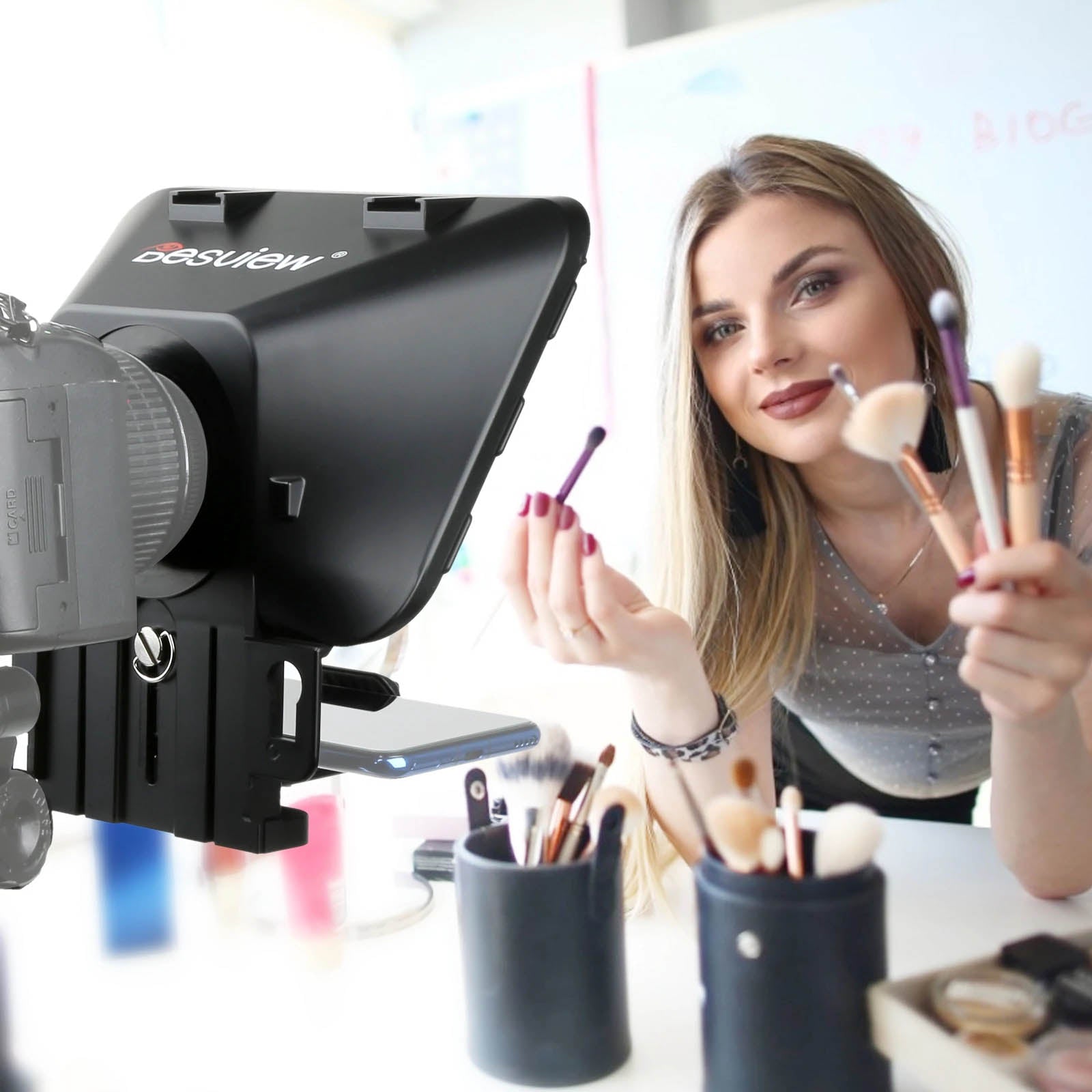 T3 Teleprompter for Smartphones, Tablets & DSLR Cameras - Professional Video Recording for YouTube, Live Streaming & Presentations
