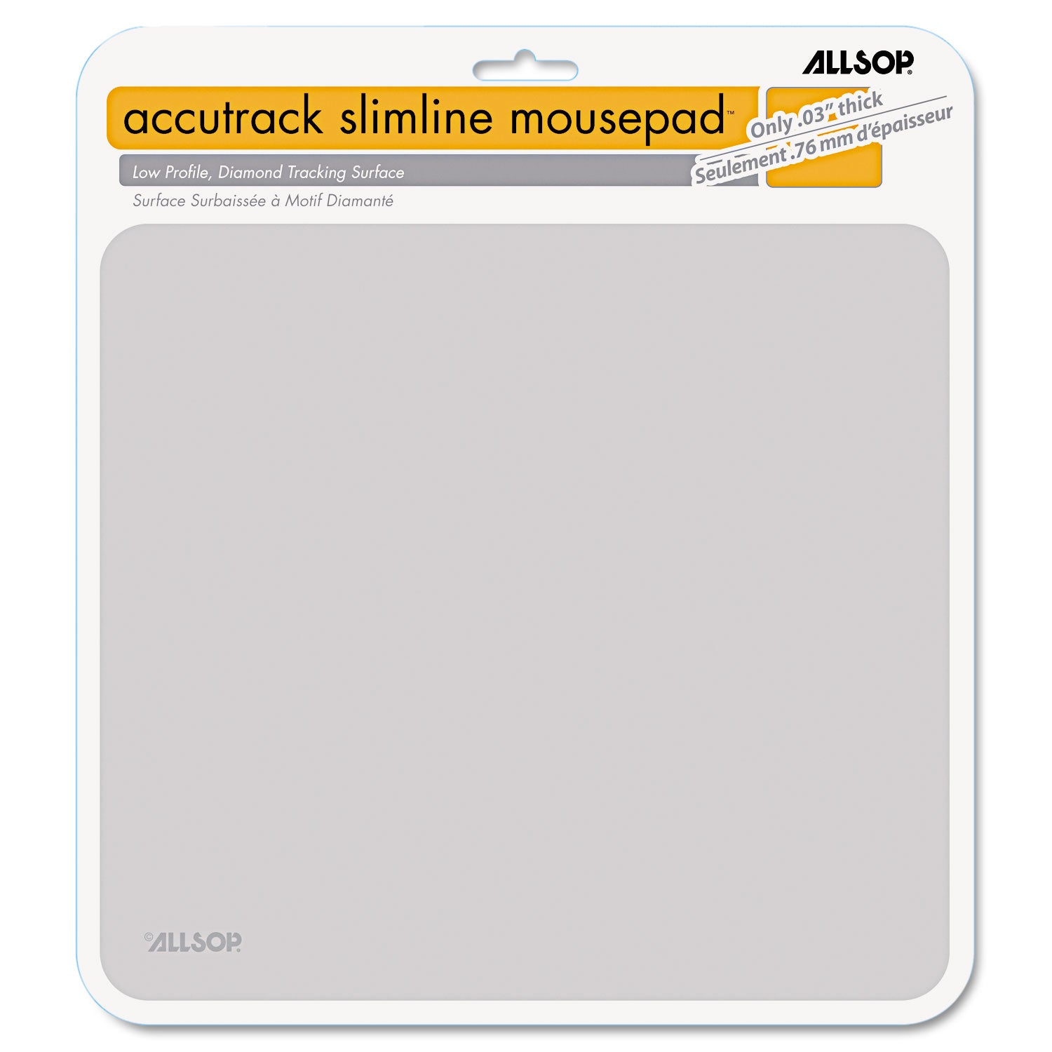 Allsop® Accutrack Slimline Mouse Pad - 8.75 x 8 Inches, Silver | Ergonomic Non-Slip Surface for Office, Gaming & Home Use