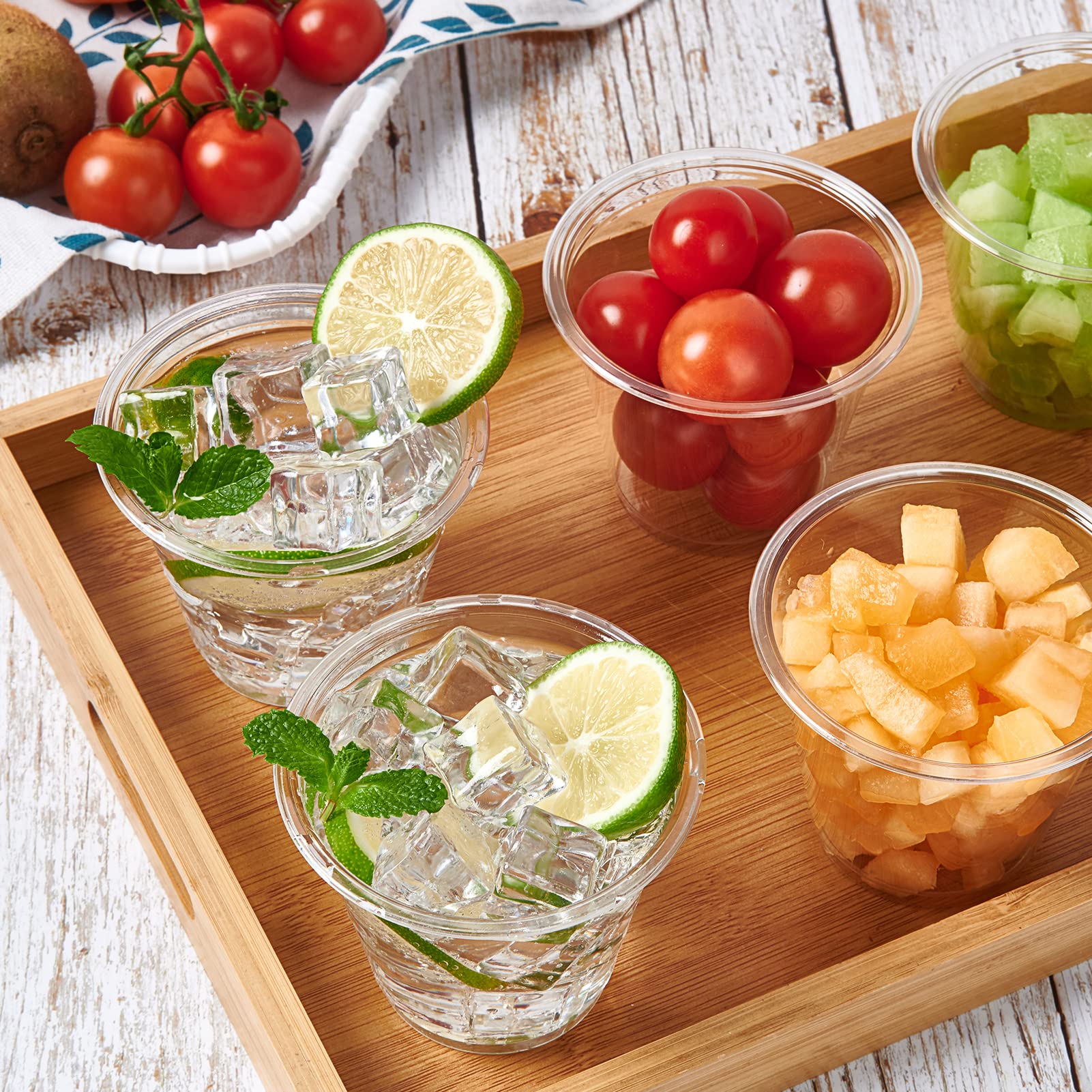 Turbo Bee 600 Pack 9 oz Clear Plastic Cups - Disposable & Reusable PET Tumblers for Parties, Weddings & Holidays (Thanksgiving, Halloween, Christmas) - Perfect for Beverages, Cocktails & Outdoor Events
