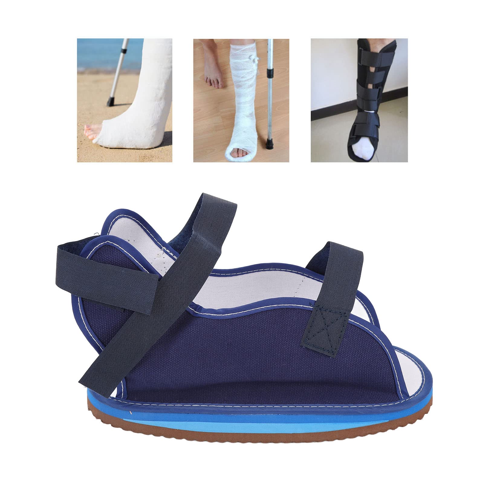 ANGGREK Open Heel Breathable Non-Slip Walking Shoes - Protective Foot Support for Broken Feet & Open Toe Comfort (Medium) - Ideal for Post-Injury Recovery & Daily Walking
