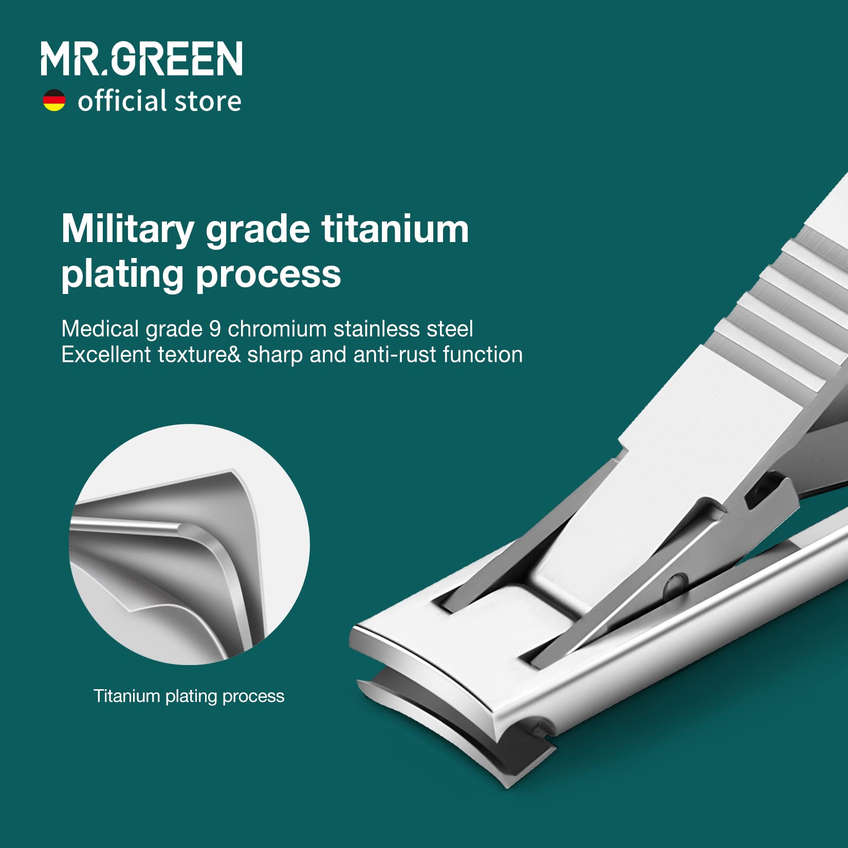 MR.GREEN Ultra Thin Nail Clippers - German Precision Stainless Steel Nail Cutters with Premium Cowhide Leather Case (Light Grey) | Perfect for Travel, Home & Professional Grooming Kits