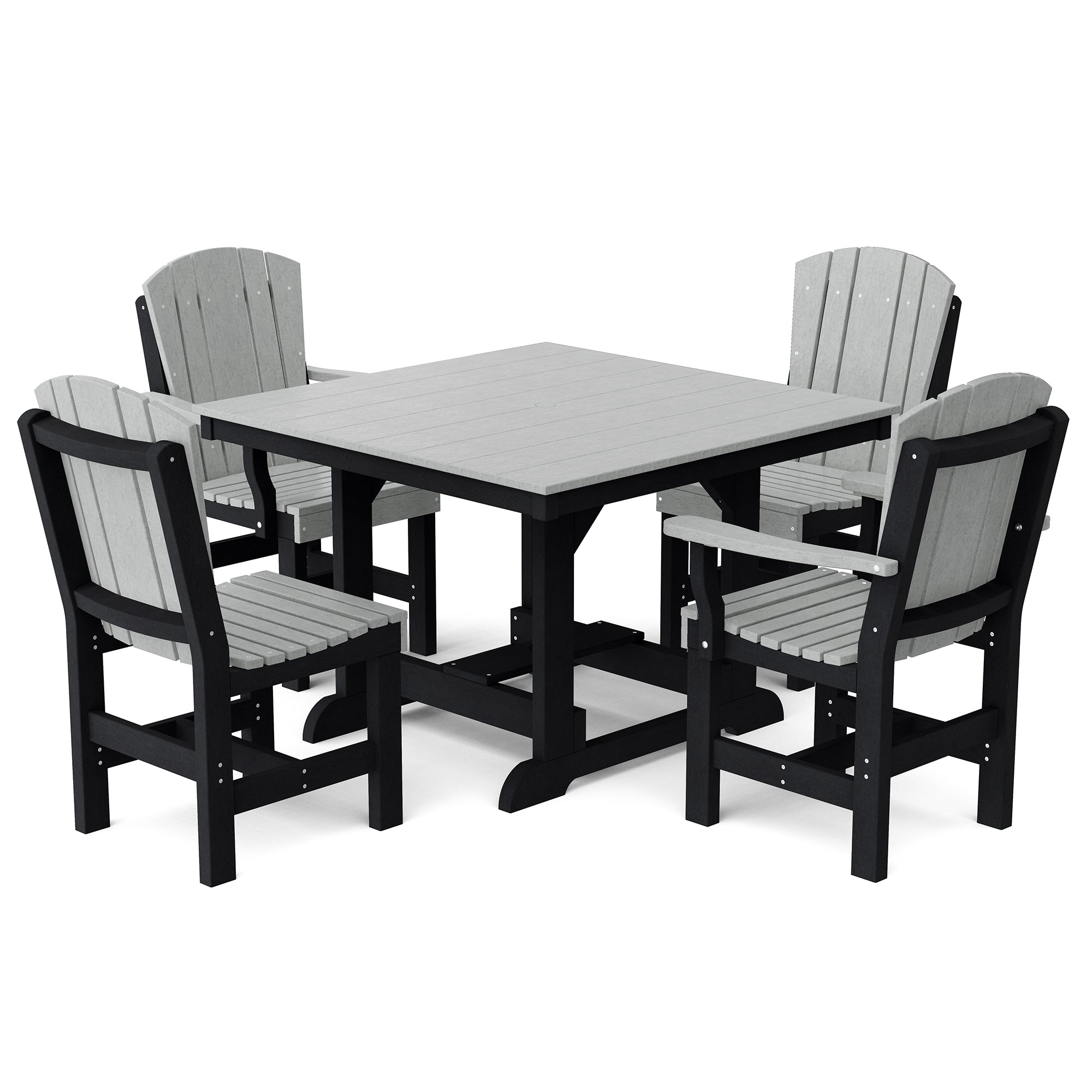 Heritage 5-Piece 44x44 Inch Square Outdoor Dining Set with Cushions - Perfect for Patio, Garden, and Backyard Entertaining