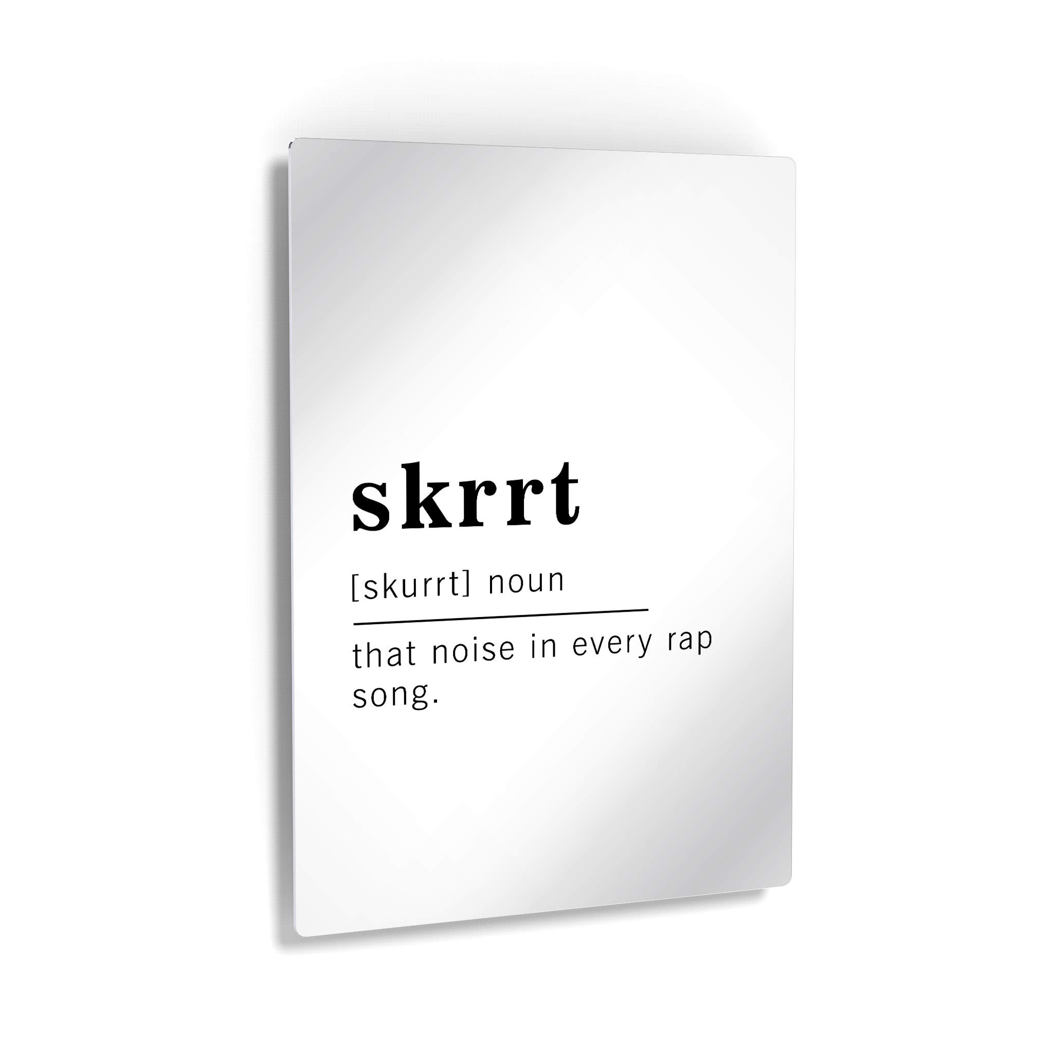 Funny Noun Dictionary Definition of Skrrt Metal Print - Inspirational Quote Wall Art for Office, Living Room, Bedroom & Bathroom - Ready to Hang Home Decor Made in USA (24x16) - Perfect for Gifts, Teen Rooms & Modern Interior Design