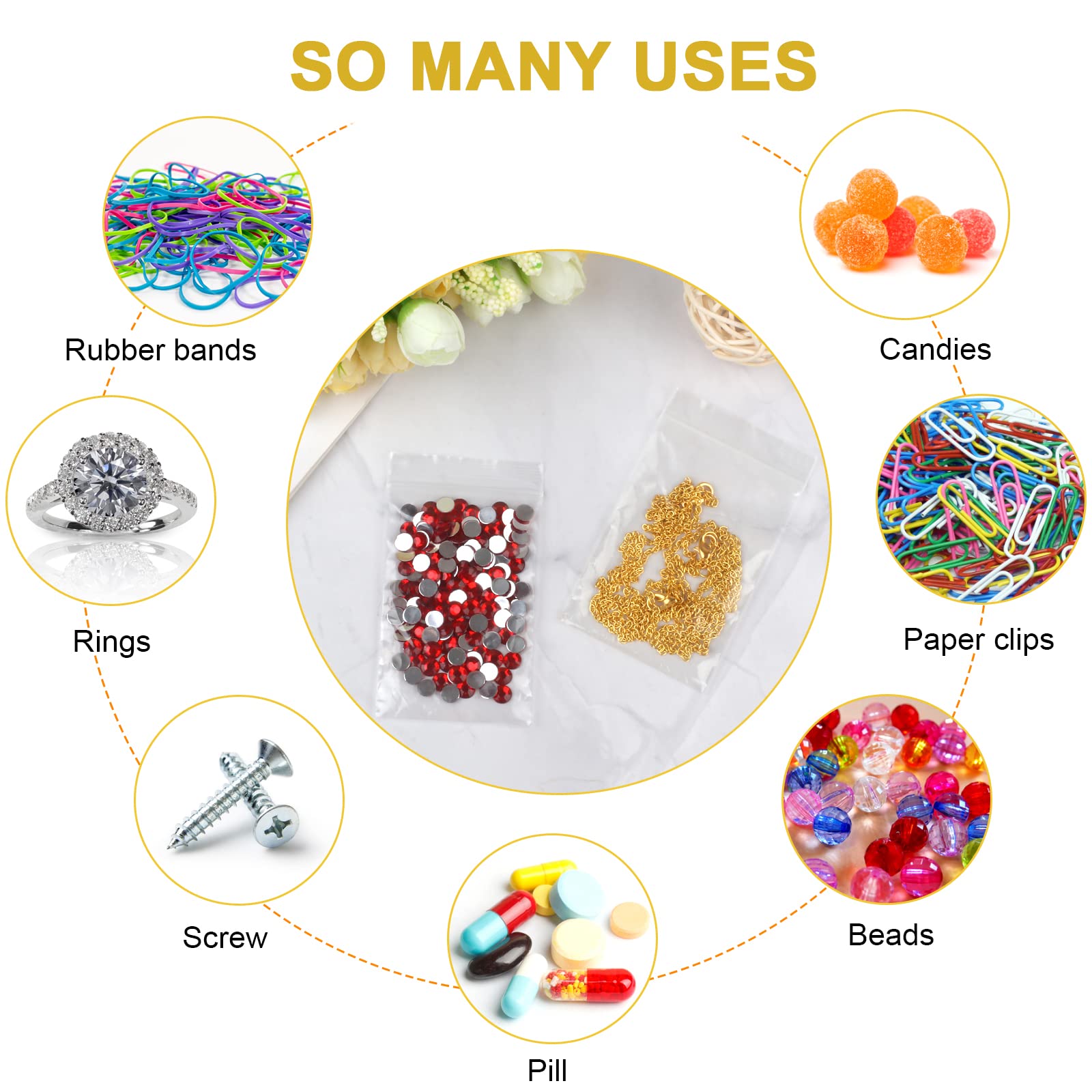 700 Count 2x3 Inch Small Plastic Bags - 2.8 Mil Resealable Clear Zip Bags for Jewelry, Screws, Pills & Small Parts Storage | Perfect for Crafting, Organizing & Retail Packaging