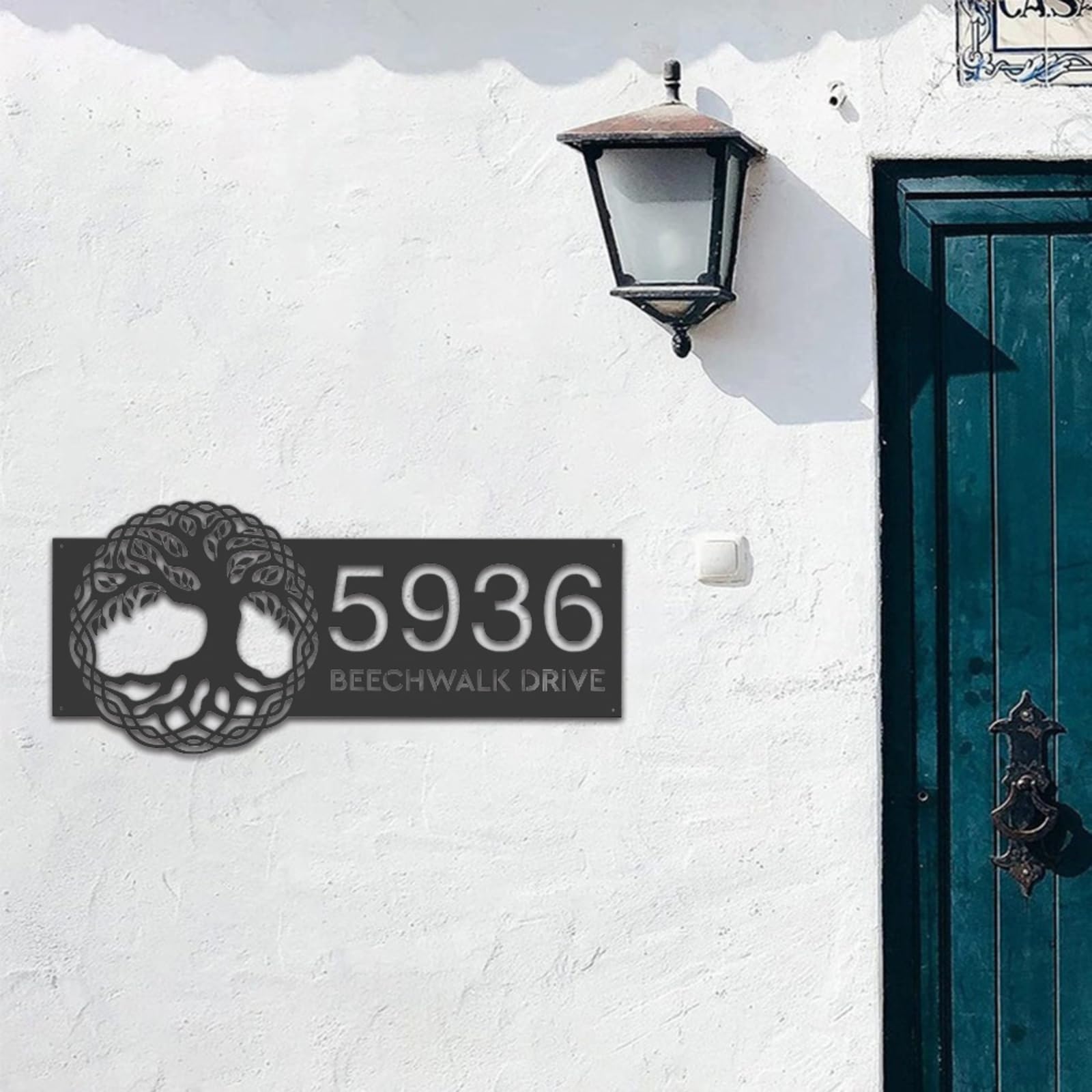 Custom Metal House Numbers Sign - Durable Outdoor Address Plaque for Home & Business (Style-7) | Perfect for Front Door, Mailbox, Fence & Garden Decor