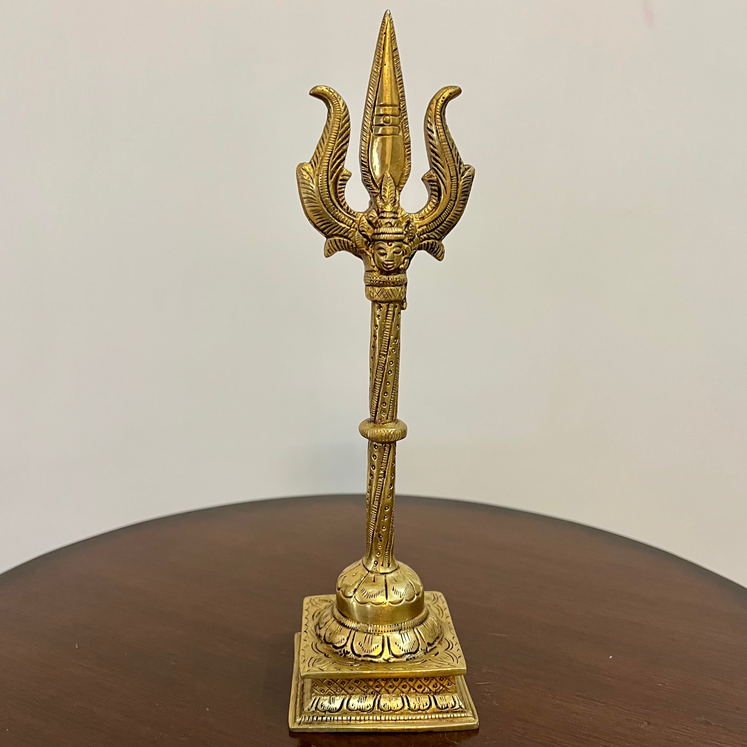 11 Inch Brass Trishul - Lord Shiva Religious Pooja Decor for Home Altar, Hindu Temple Decorations, Spiritual Gift & Meditation Space Enhancement