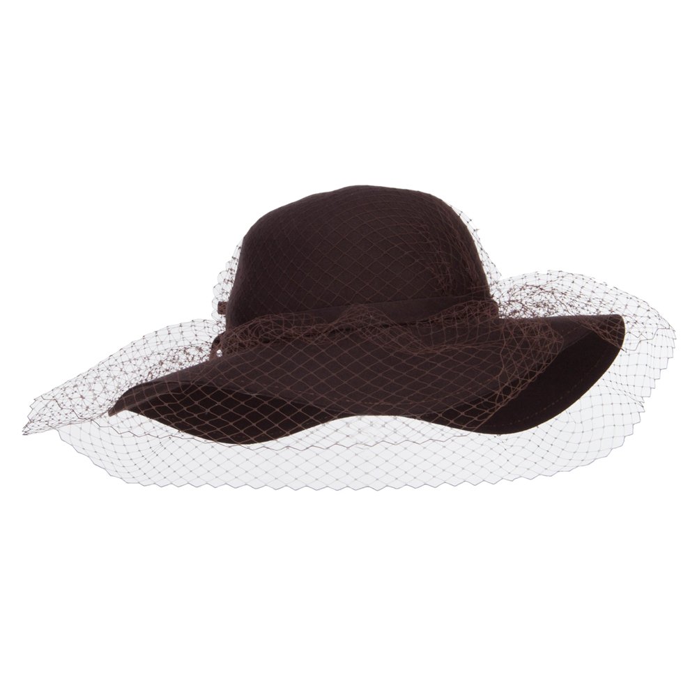 Wool Floppy Hat with Net - Stylish Sun Protection for Outdoor