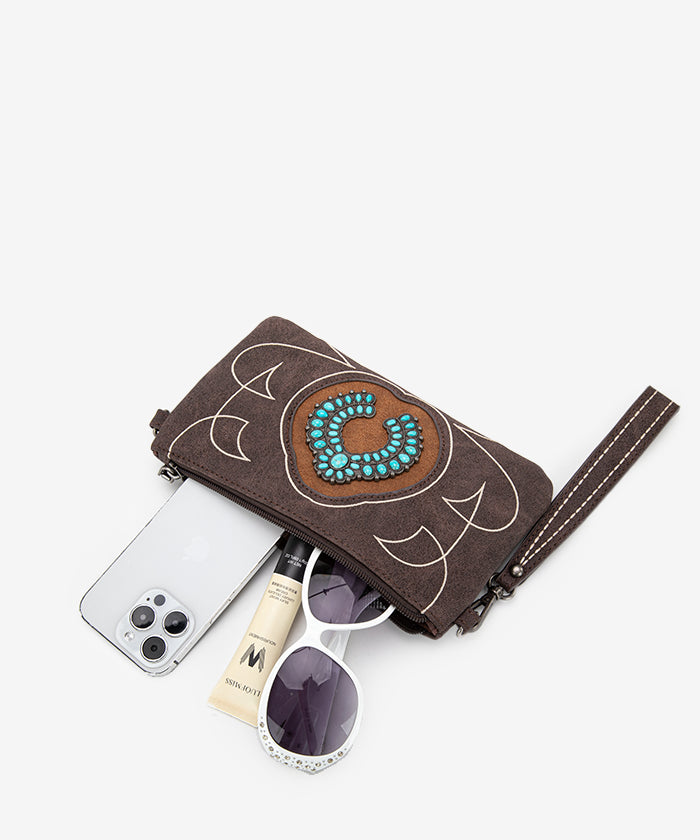 Montana West Concho Clutch Purse - Stylish Western Crossbody Bag for Women | Perfect for Parties, Weddings & Night Out