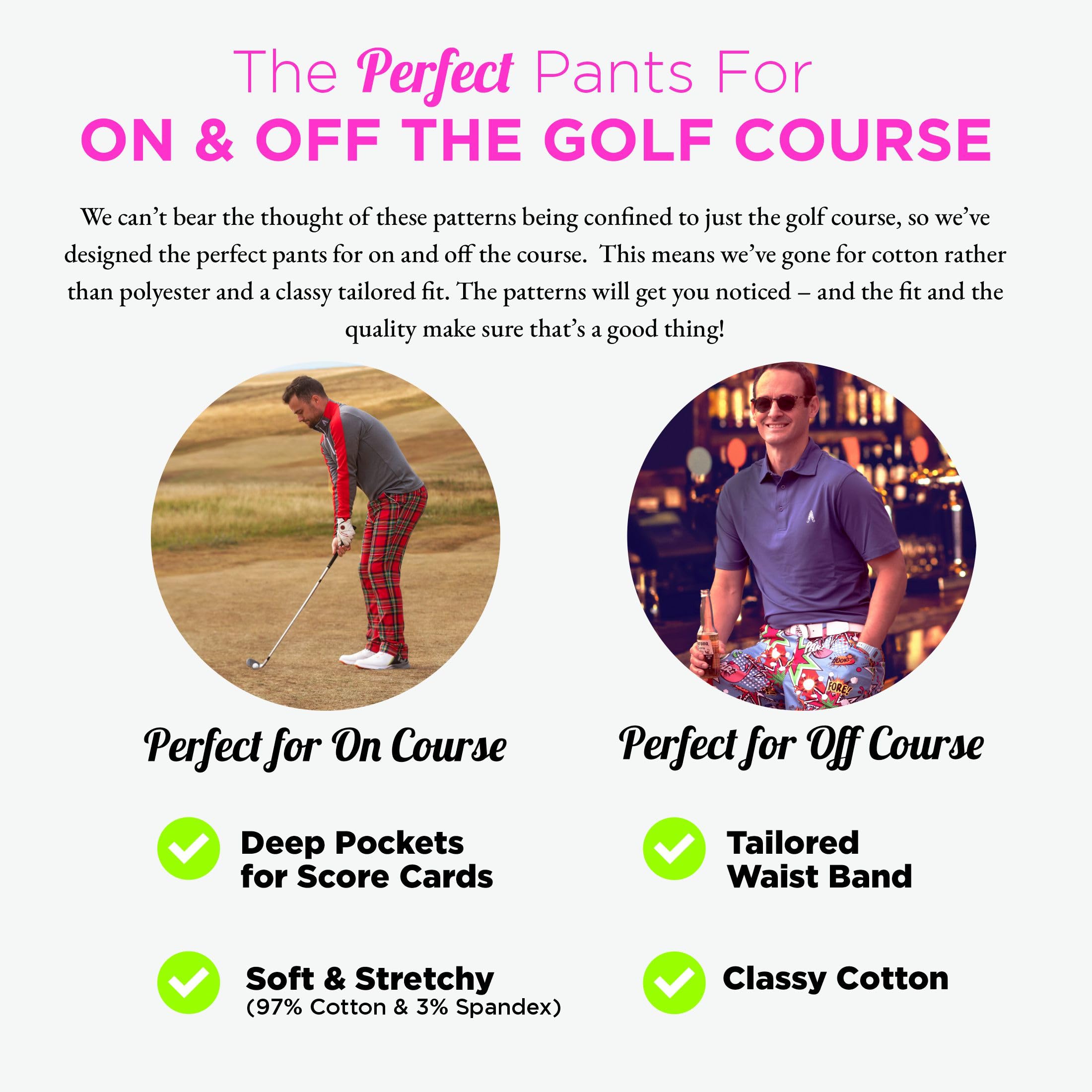 Royal & Awesome Men's Stretch Golf Pants - Relaxed Fit Comfortable Trousers for Golfing & Casual Wear | Perfect for Golf Course, Office & Weekend Outings