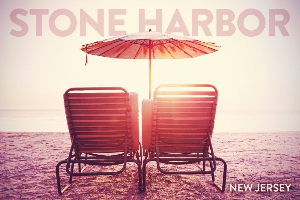 Stone Harbor New Jersey Beach Chairs & Sunshine - 16x24 Hand Signed Giclee Art Print - Vivid Textured Wall Decor for Coastal Living Rooms, Beach House Decor & Summer Home Accents