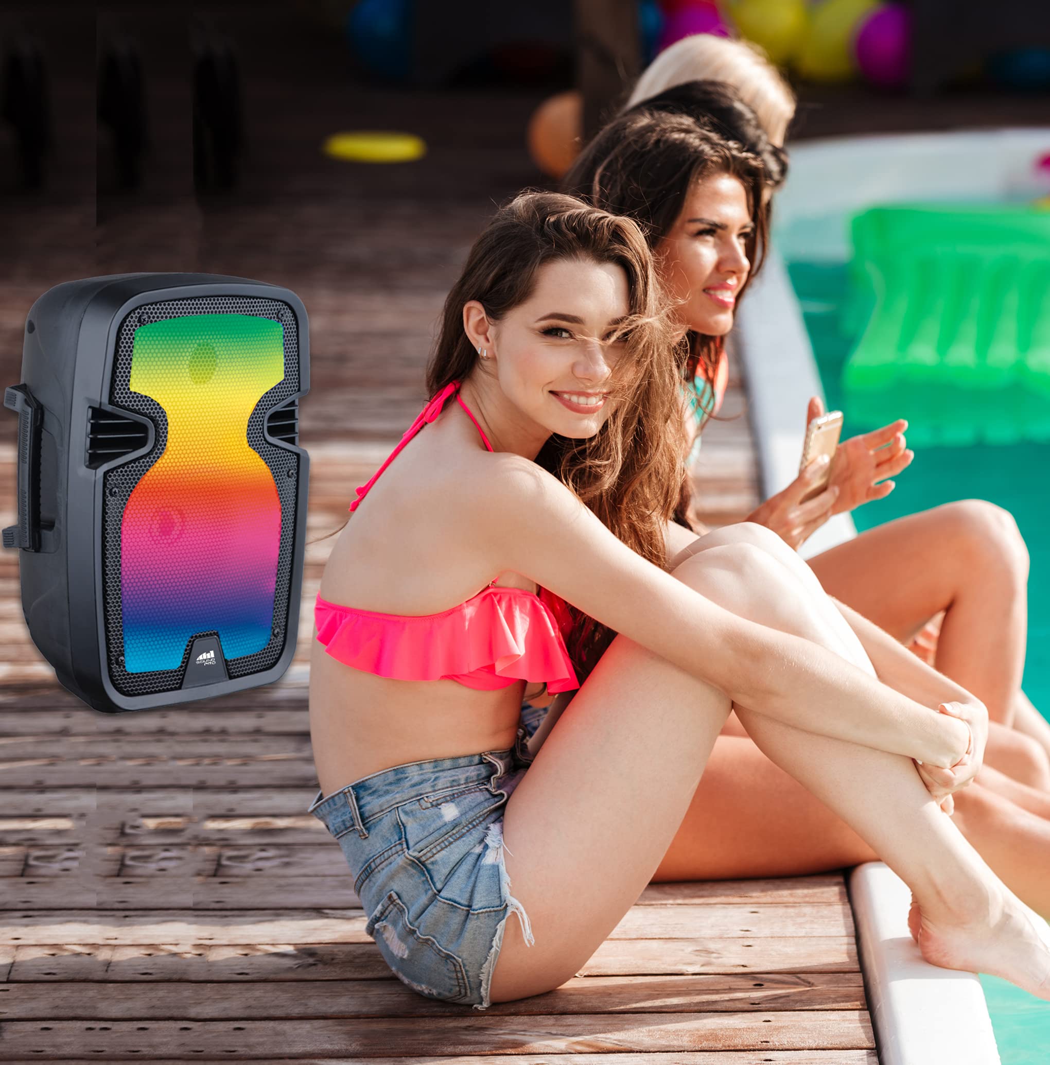 Naxa Electronics NDS-8008 Portable Bluetooth Speaker with Powerful Sound - Wireless Speaker for Outdoor, Travel, Home & Party Use - Black