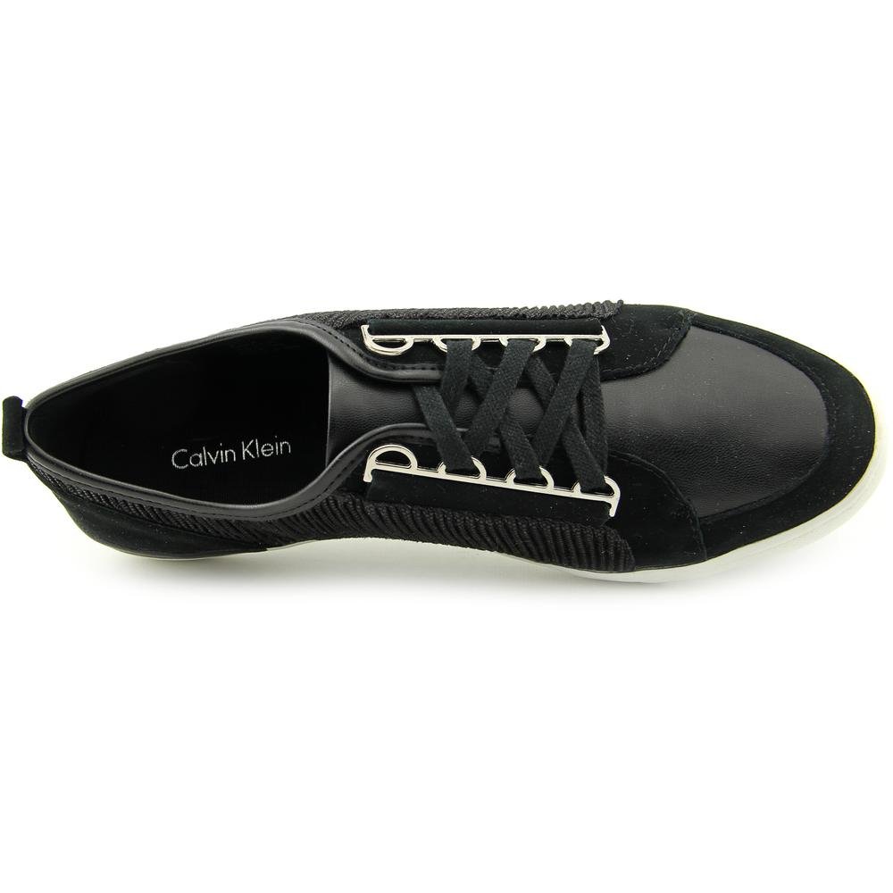 Calvin Klein Women's Black Lace-Up Casual Fashion Sneakers Size 8.5 Medium (B,M) - Perfect for Everyday Wear, Office & Weekend Outings