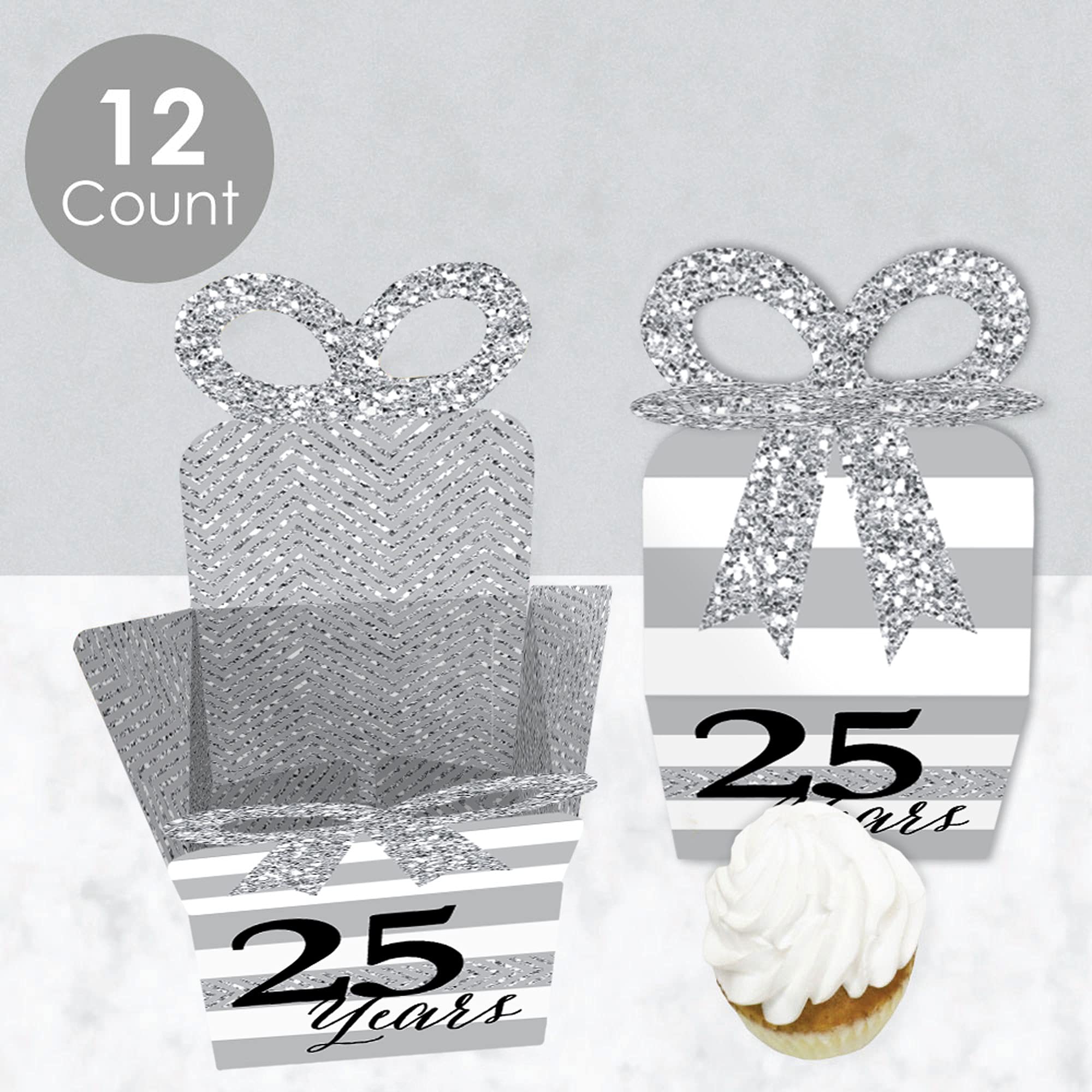 25th Anniversary Gift Box Set of 12 - Elegant Party Favors for Weddings & Celebrations