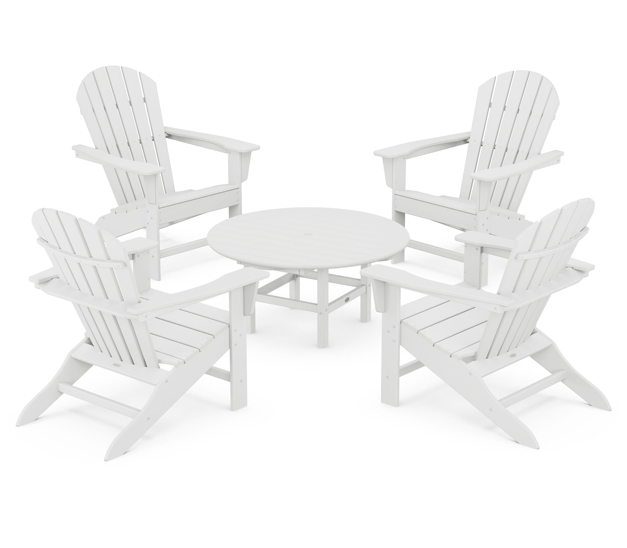 POLYWOOD South Beach 5-Piece Outdoor Conversation Set - Durable All-Weather Wicker Patio Furniture for Poolside, Garden & Backyard Relaxation