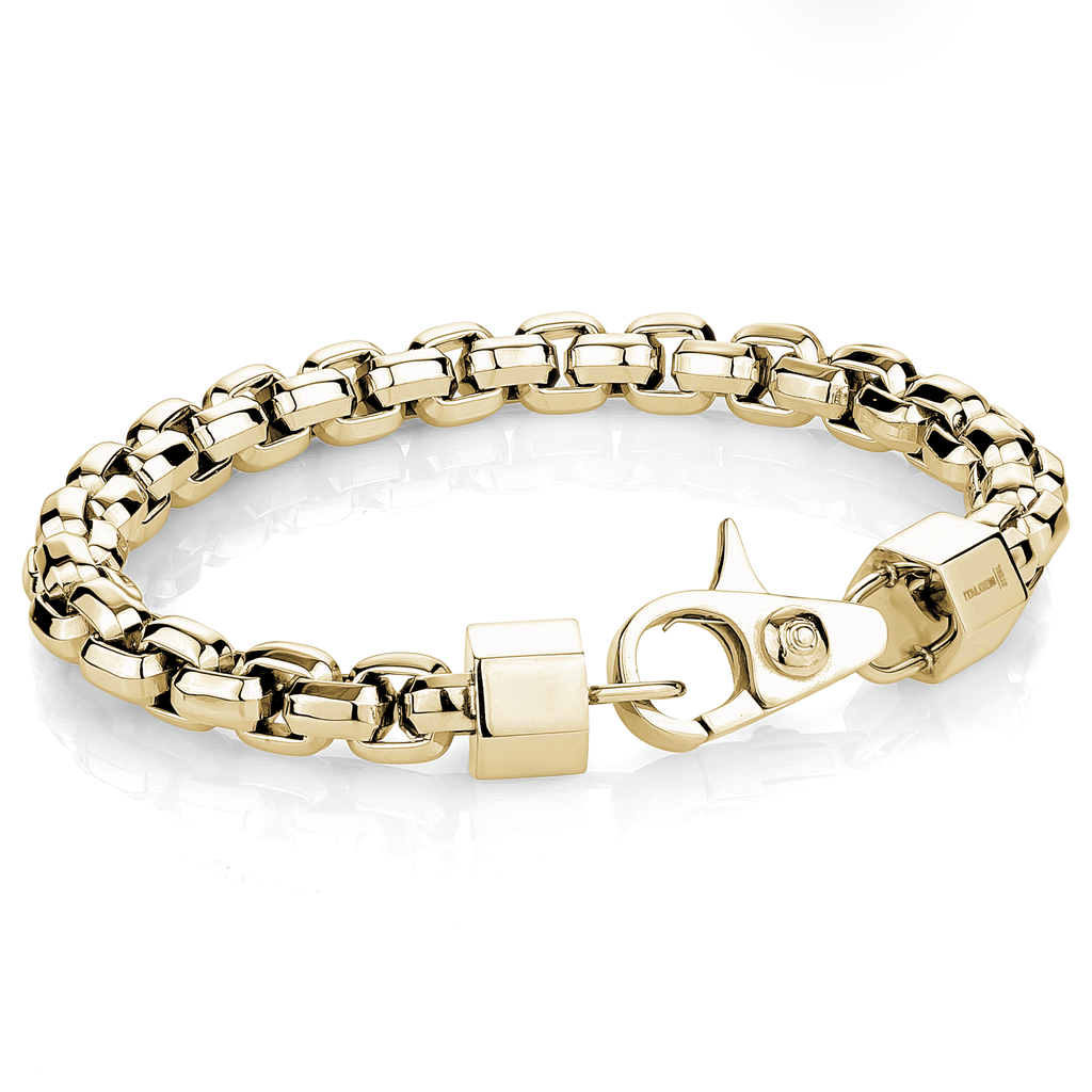 Men's Stainless Steel Link Lobster Lock Bracelet - Elegant & Durable Jewelry for Casual & Formal Wear