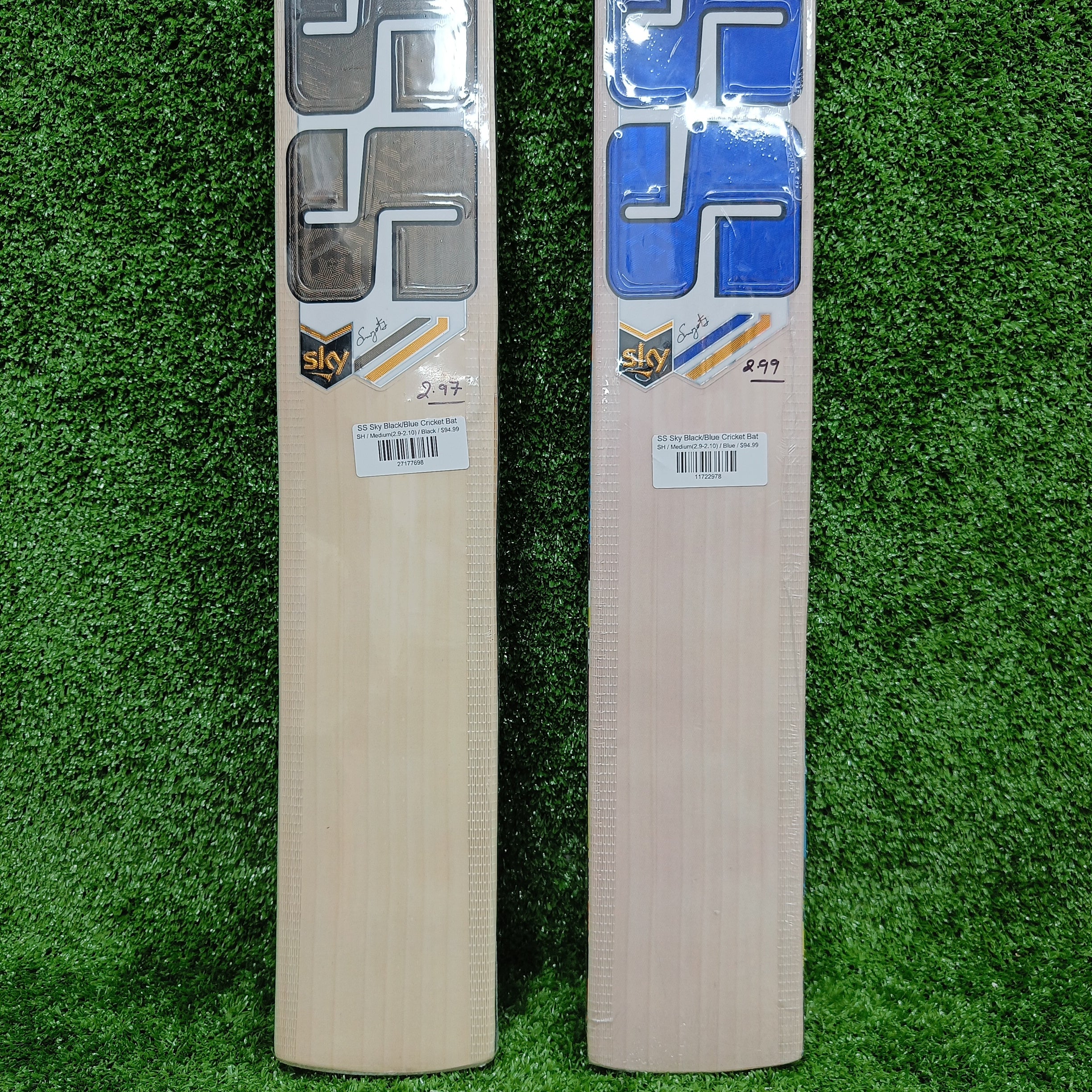Premium SS Sky Black/Blue English Willow Cricket Bat - Professional Grade for Matches & Practice - Perfect for Outdoor Cricket Games & Training Sessions