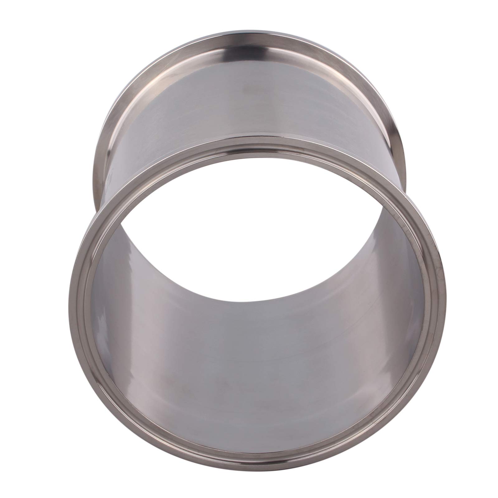 DERNORD 304 Stainless Steel Sanitary Spool Tube - 8 Inch (204MM) Seamless Round Tubing with 6 Inch Tri Clamp Ferrule Flange - Food Grade, Hygienic Piping for Brewery, Dairy, Pharmaceutical & Beverage Industry