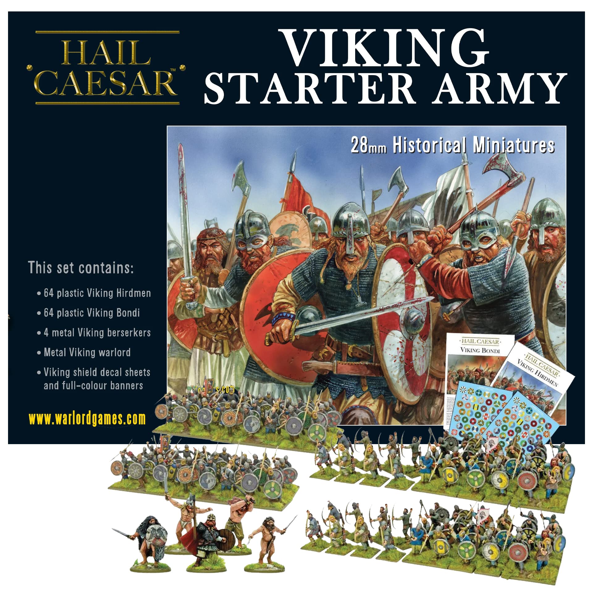 Wargames Delivered Hail Caesar - Viking Starter Army 28mm Miniatures Set | Roman & Greek Tabletop War Game Figures | DND Miniatures by Warlord Games | Perfect for Wargaming Battles & RPG Campaigns