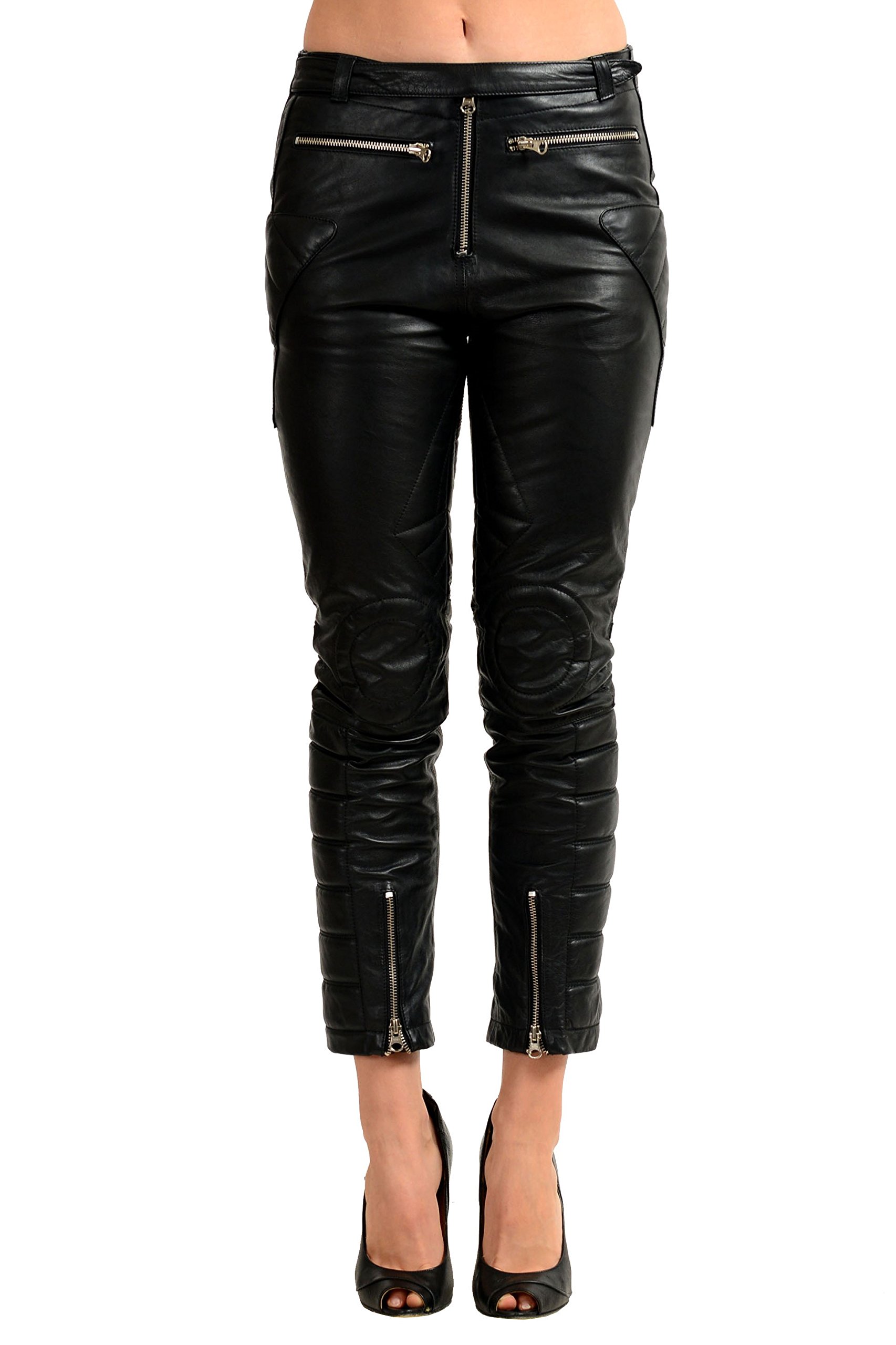 Maison Margiela Genuine Leather Black Women's Casual Pants - Stylish & Comfortable for Everyday Wear, Office & Night Out