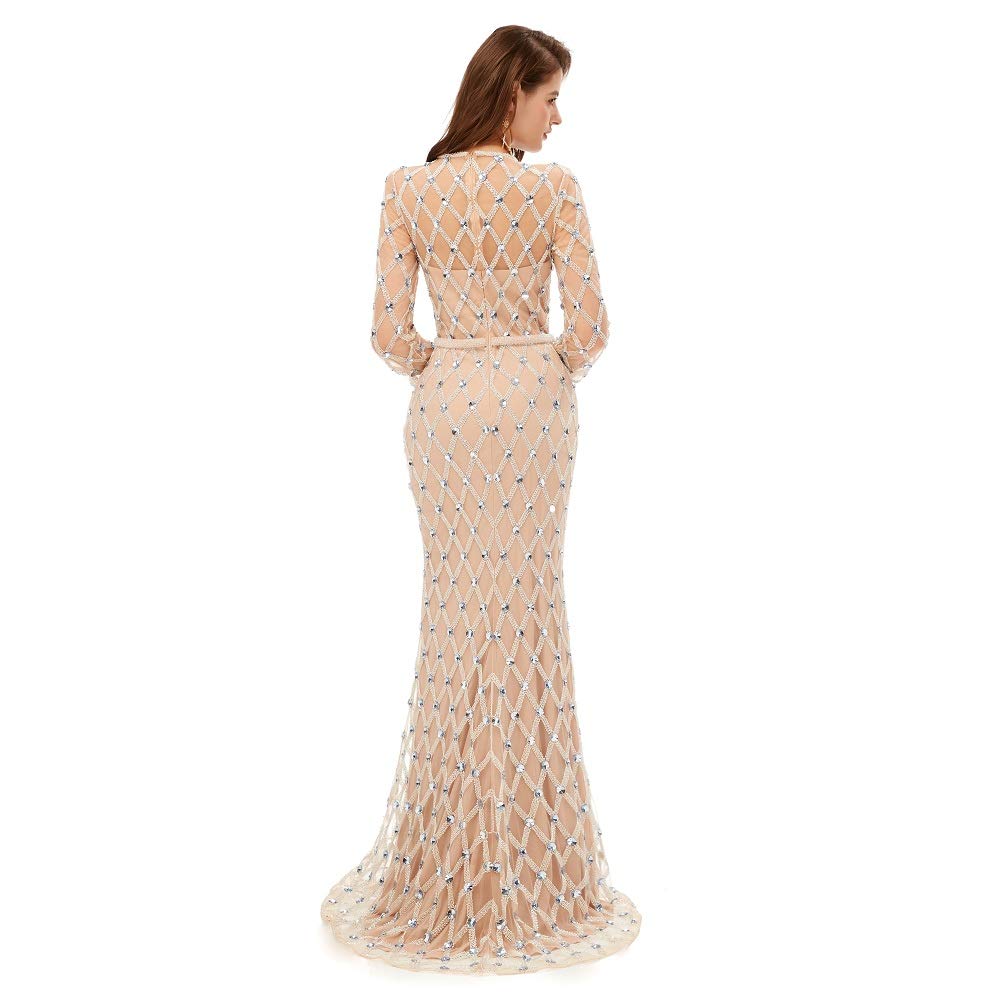 Engerla Long Sleeves Mermaid Prom Dress with Luxurious Beading - Elegant Pageant Gown for Evening Parties, Homecoming & Special Occasions