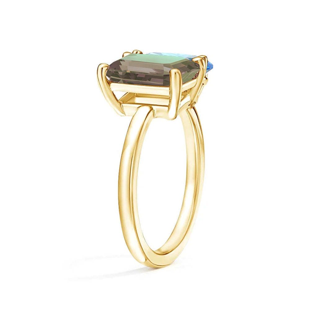 Personalized Alexandrite Toi et Moi Anniversary Ring - Custom Birthstone Jewelry for Couples, Engagements & Romantic Gifts
