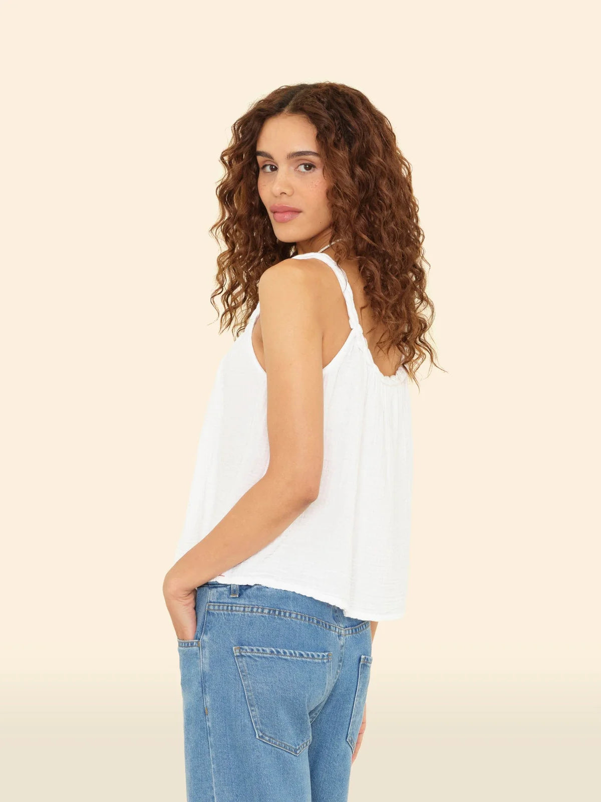 Brandi Top Women's White Blouse - Elegant & Comfortable for Work, Party & Casual Wear
