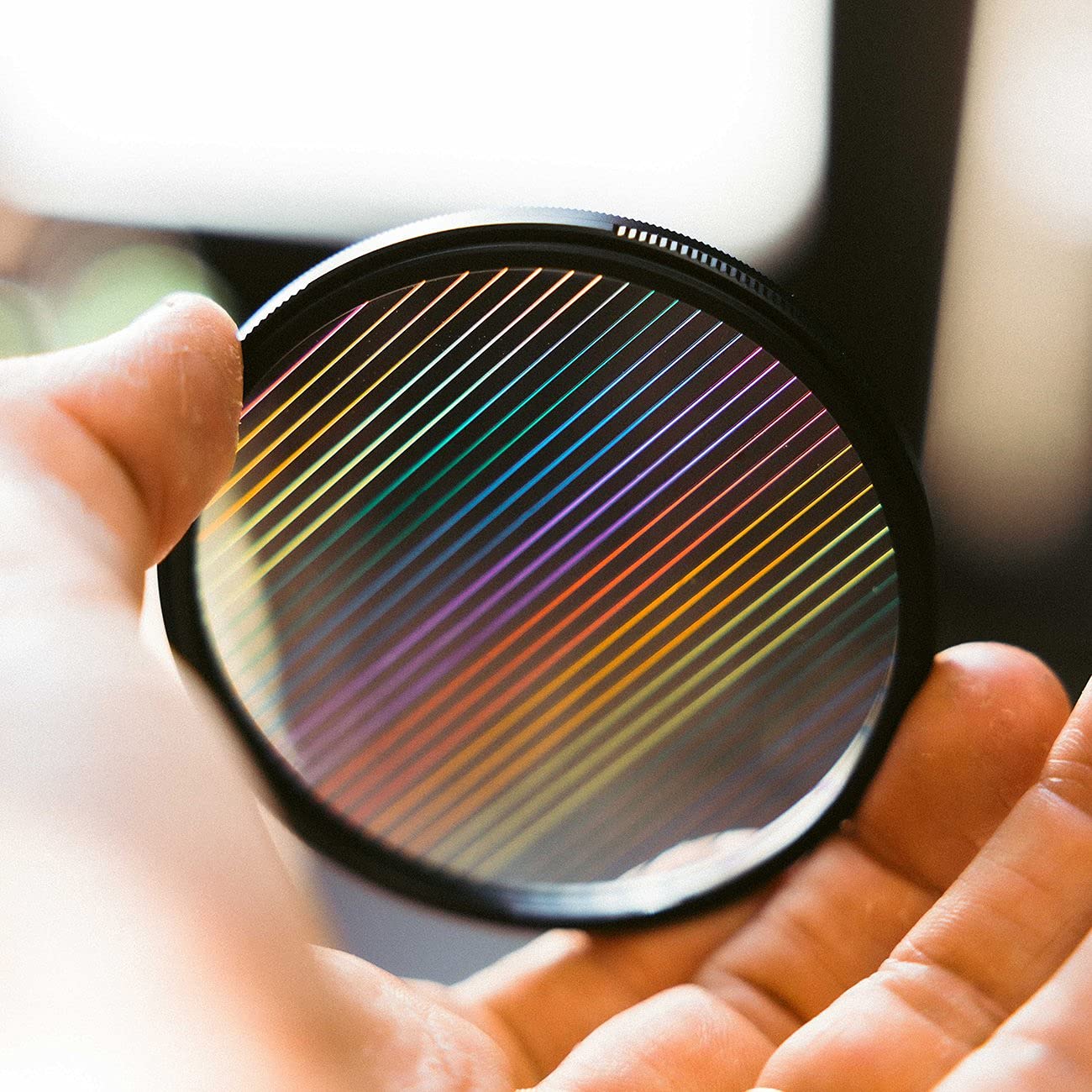 82mm Prism Lens Filter - Starlight Glare Filter for Anamorphic Lens Flare Effect, Rainbow Linear Flares - Perfect for Cinematic Photography, Music Videos & Film Props