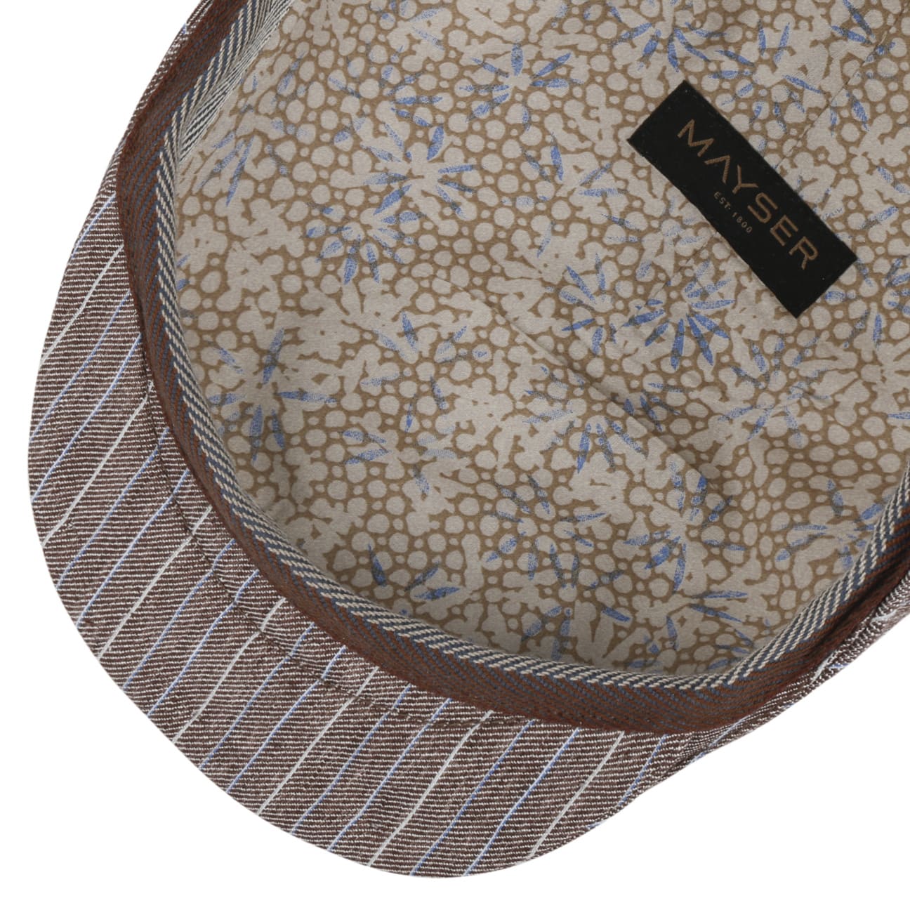 Mayser Sidney Paros Striped Flat Cap for Men - Classic Wool Hat for Casual & Outdoor Wear | Perfect for Golf, Hiking & Everyday Fashion