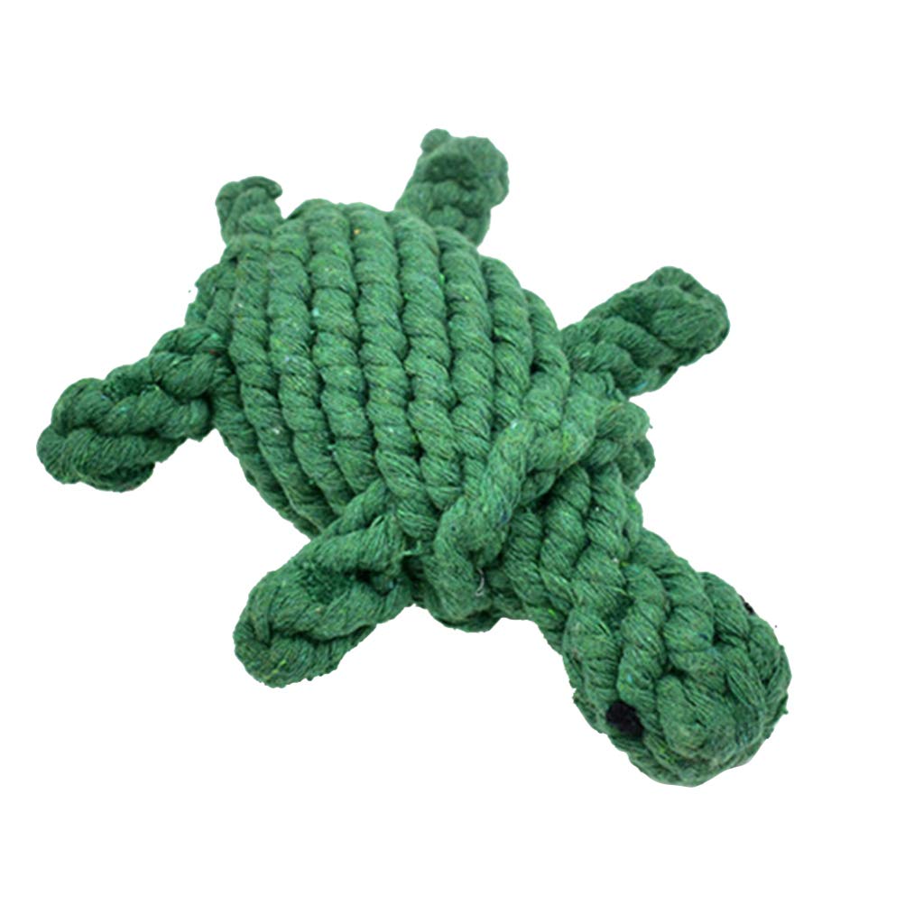 **POPETPOP Turtle-Shaped Pet Chew Toys – Thick Cotton Rope Teething Toys for Dogs, Cats & Puppies – Durable Molar Chew Toy for Dental Health – Perfect for Teething Relief & Playtime Fun**    *(Ideal for Puppy Teething, Small Dog Chewing, Cat Playtime & Interactive Bonding)*