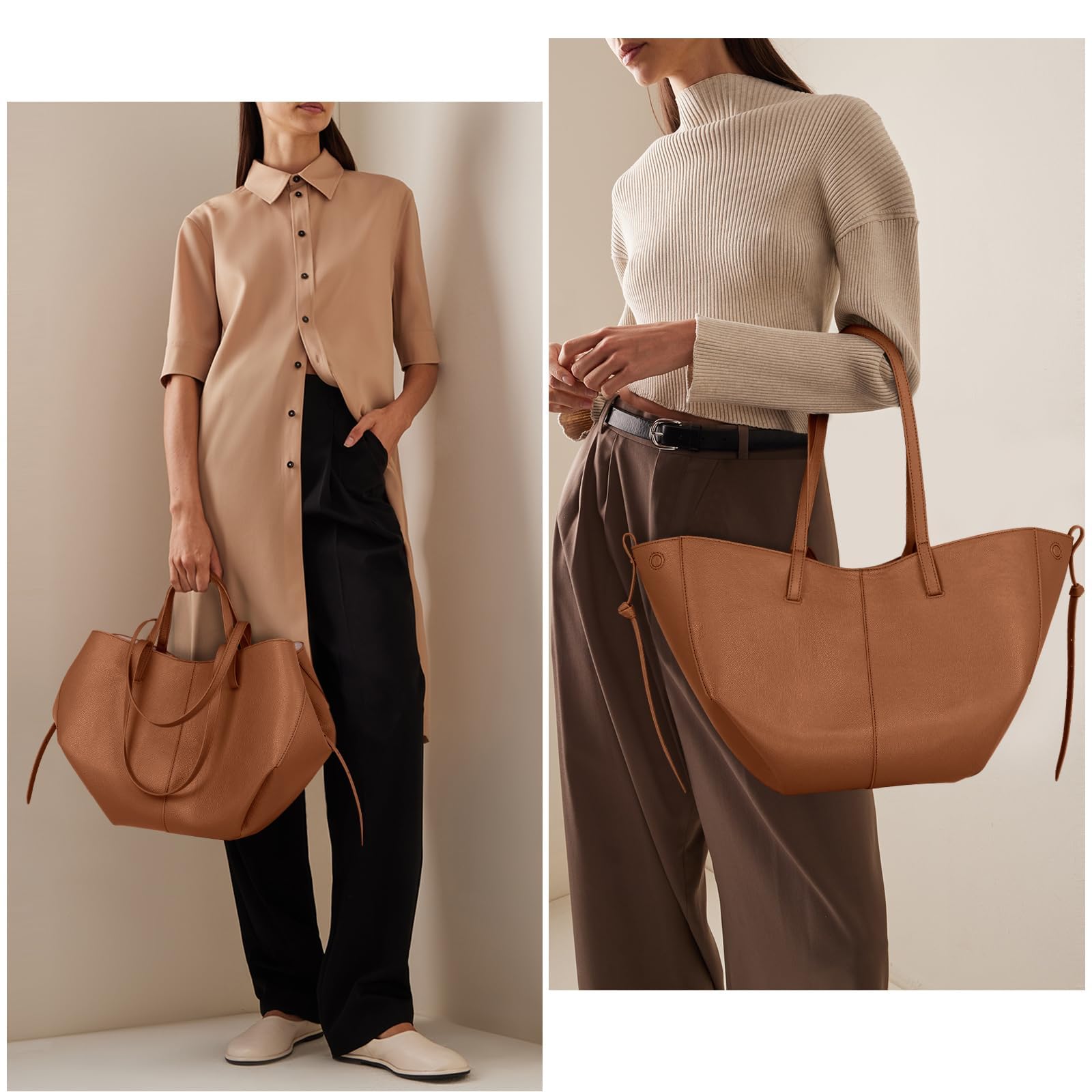 Stylish Faux Leather Tote Bag for Women - Trendy Work Handbag with Magnetic Closure | Perfect for Office, Travel & Everyday Use