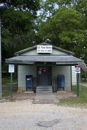 Vintage USPS Post Office Photo - Fort Davis, Alabama AL, Historical Mailbox by Highsmith - Perfect for Home Decor, History Enthusiasts & Collectors