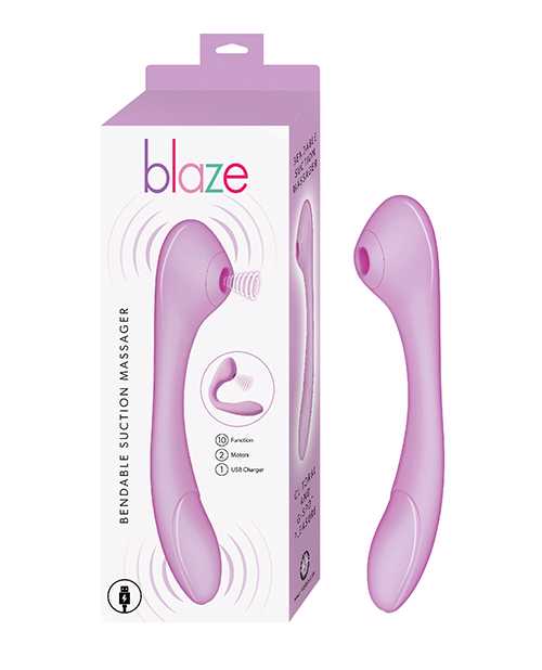 Blaze Bendable Rechargeable Silicone Massager with Suction Cup - Lavender Scented for Relaxation & Muscle Relief - Perfect for Home Spa, Office Stress Relief & Post-Workout Recovery