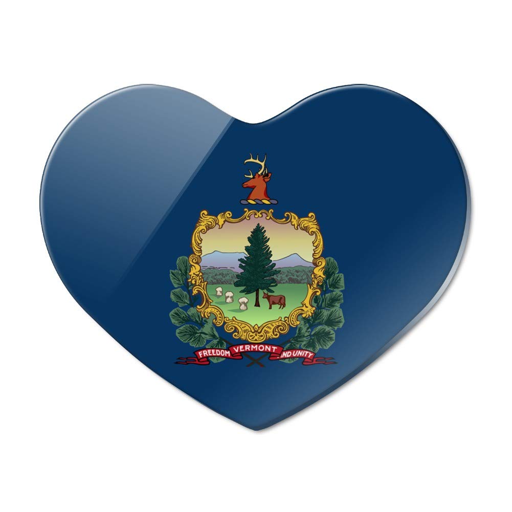 Vermont State Flag Heart-Shaped Acrylic Refrigerator Magnet - Perfect for Home, Office & Gifts | Patriotic Decor for Fridge, Lockers & Metal Surfaces