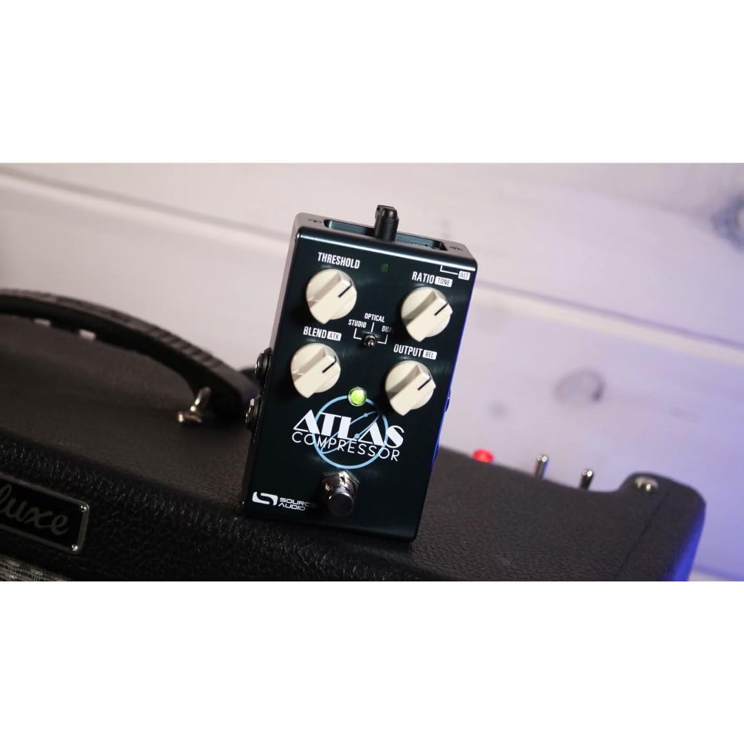 Source Audio Atlas Compressor Pedal - Professional Guitar Effects Pedal for Studio & Live Performance | Noise Reduction & Sustain Enhancement | Perfect for Electric Guitar & Bass Players