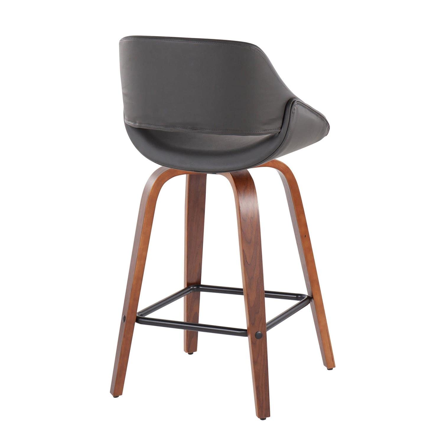 LumiSource Walnut Wood Counter Stools Set of 2 - 24