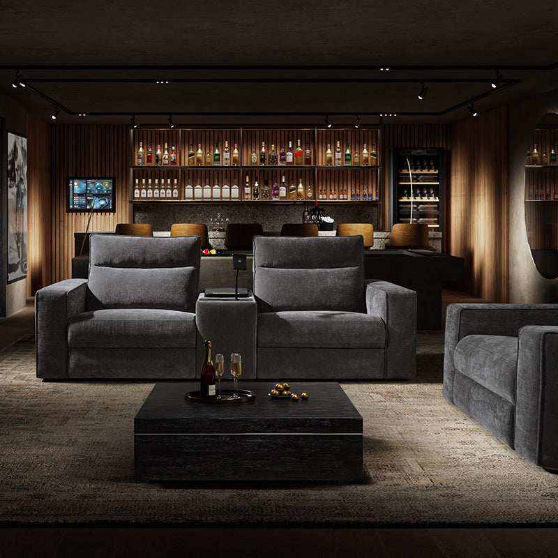 EliteNest Smart Reclining Theater Sofa with Built-in Bluetooth Speakers - Luxury Home Theater Seating for Movie Nights & Gaming Setup