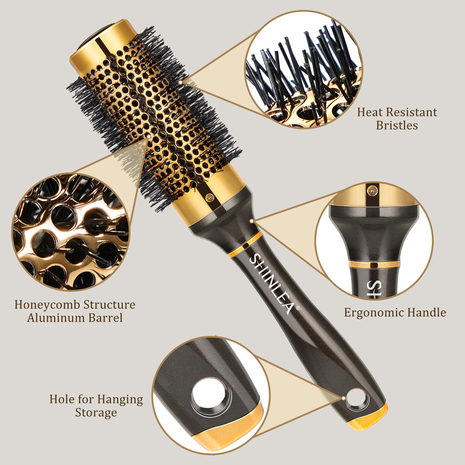 **Professional Small Round Hair Brush for Short Hair - 1.3 Inch Aluminum Roller for Blow Drying Bangs & Styling - Salon Quality Hairbrush for Women with Curly or Straight Hair - Perfect for Travel & Home Use**