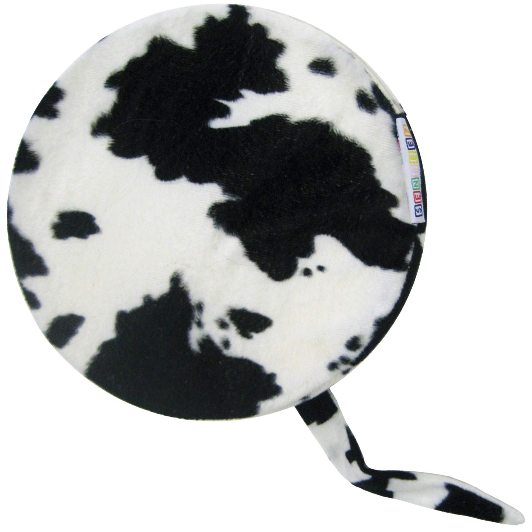 Vibrating Pillow Furry Cow Circle - Sensory Toy for Kids & Adults with Special Needs - Soft Gentle Vibration When Squeezed - Washable Vinyl Cover - Perfect for Anxiety Relief, Autism Therapy and Stress Relief at Home or School