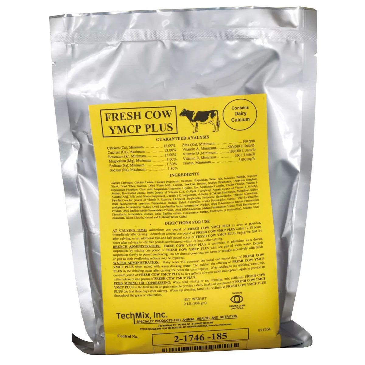 Fresh Cow YMCP Plus® Dairy Mineral Supplement by TechMix - Boost Milk Production & Herd Health for Dairy Cows - Ideal for Lactating Cows & Breeding Herds